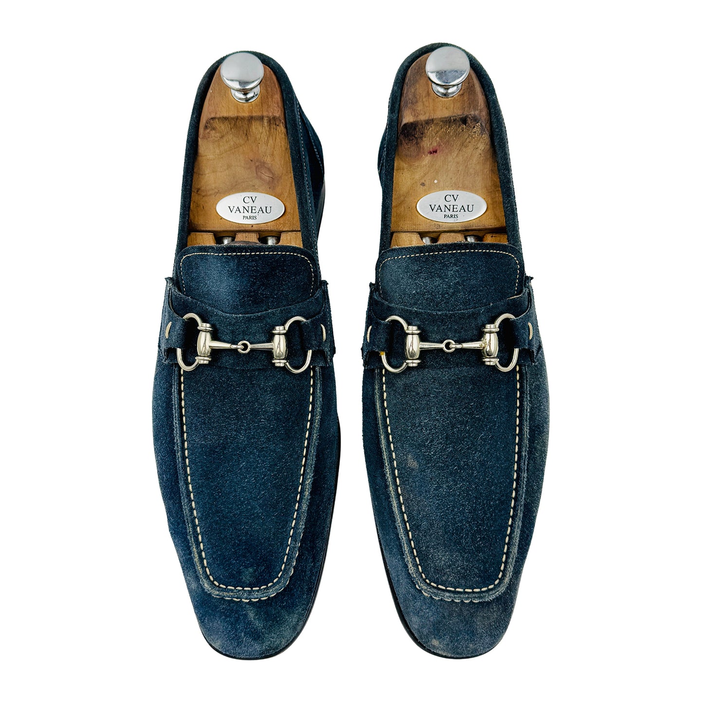 Magnanni Men's Navy Blue Horsebit Loafers (Size 44/44.5)