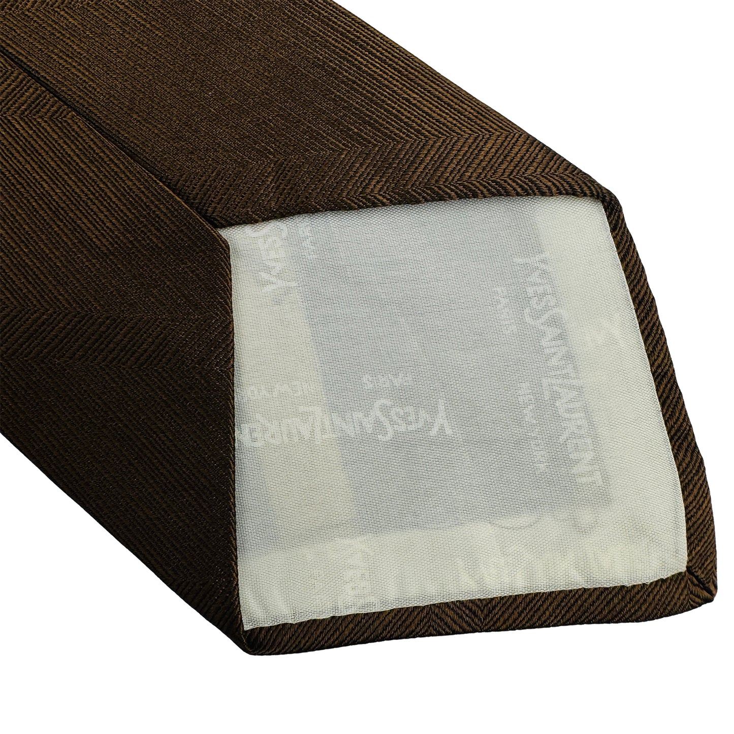 Yves Saint Laurent Brown 'Geometric Pattern' Tie (Size Regular)