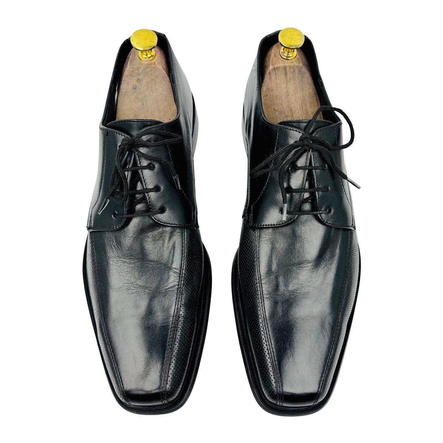 LLOYD Dagget Black Leather Derby Shoes (Size 43.5)