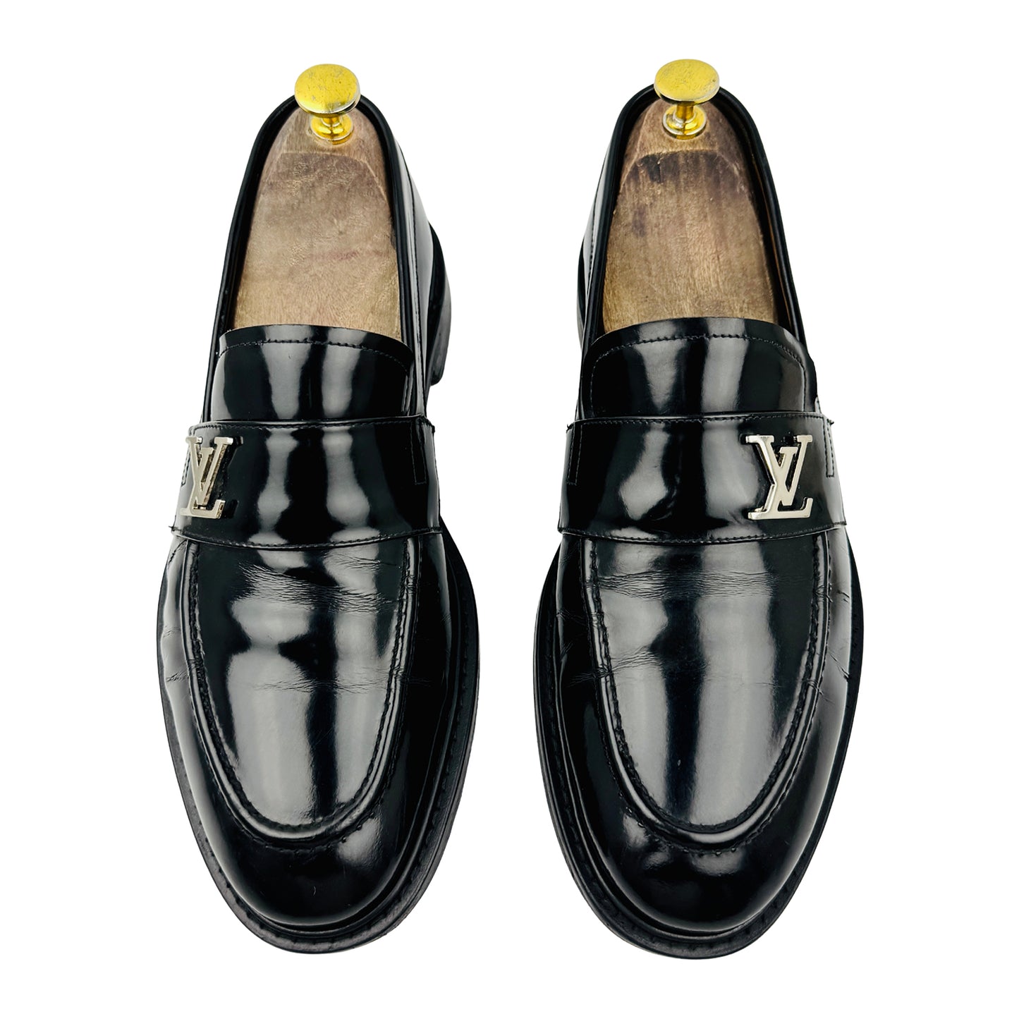 Louis Vuitton Major Black Leather Loafers (Size 42)