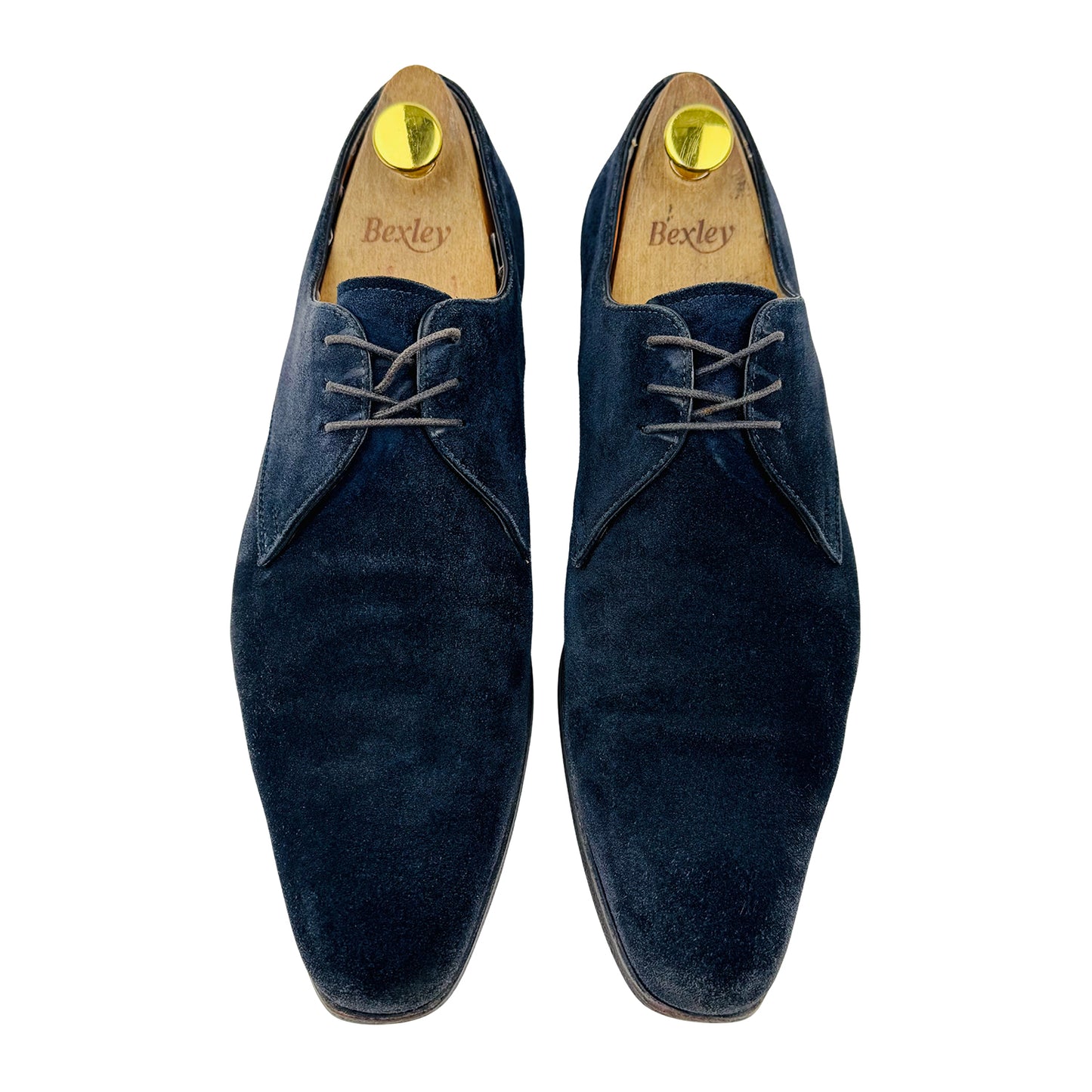 Santoni Men's Blue Suede Oxfords (Size 42.5)