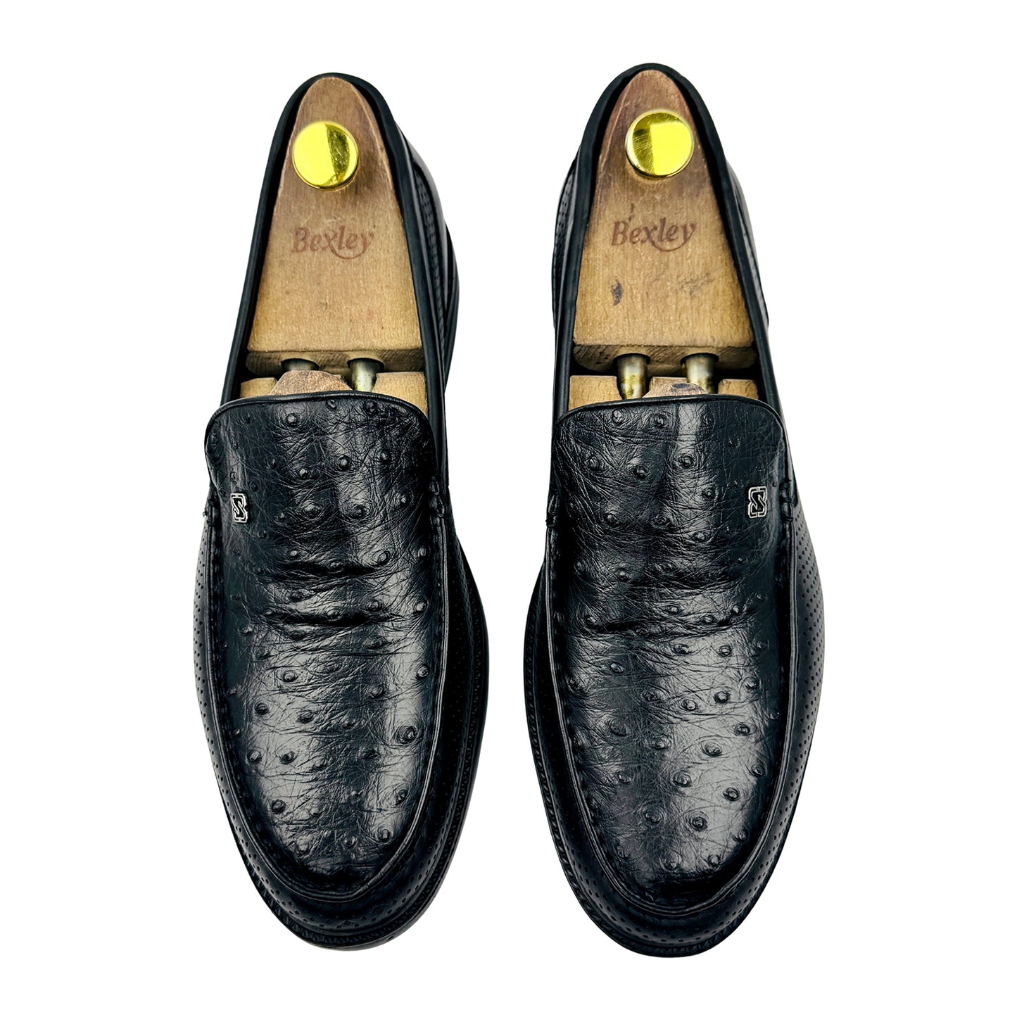 BOSSsunwen Ostrich-Embossed Leather Loafers (Size 43)