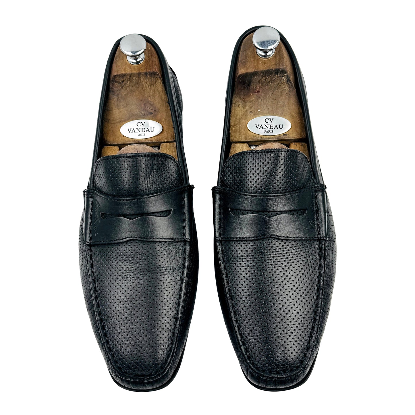 Corneliani ID Men's Black Penny Loafers (Size 44)