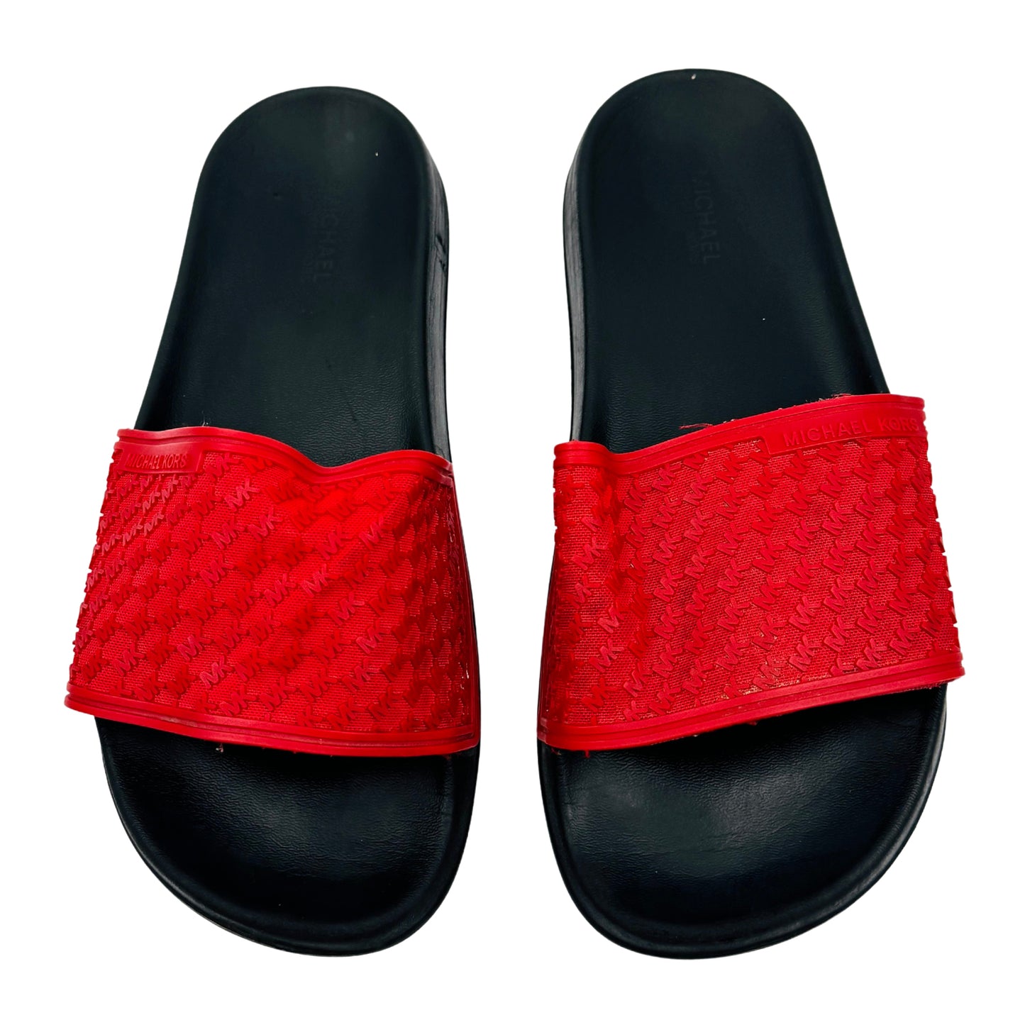 Michael Kors Jase 'Red Black' Slides (Size 37)