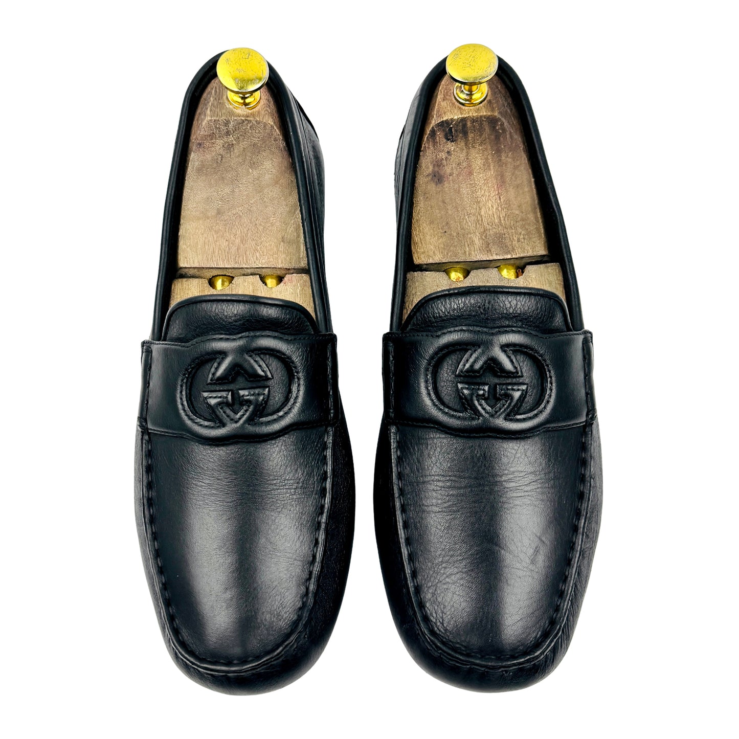 Gucci Black Interlocking G Driving Loafers (Size 41)