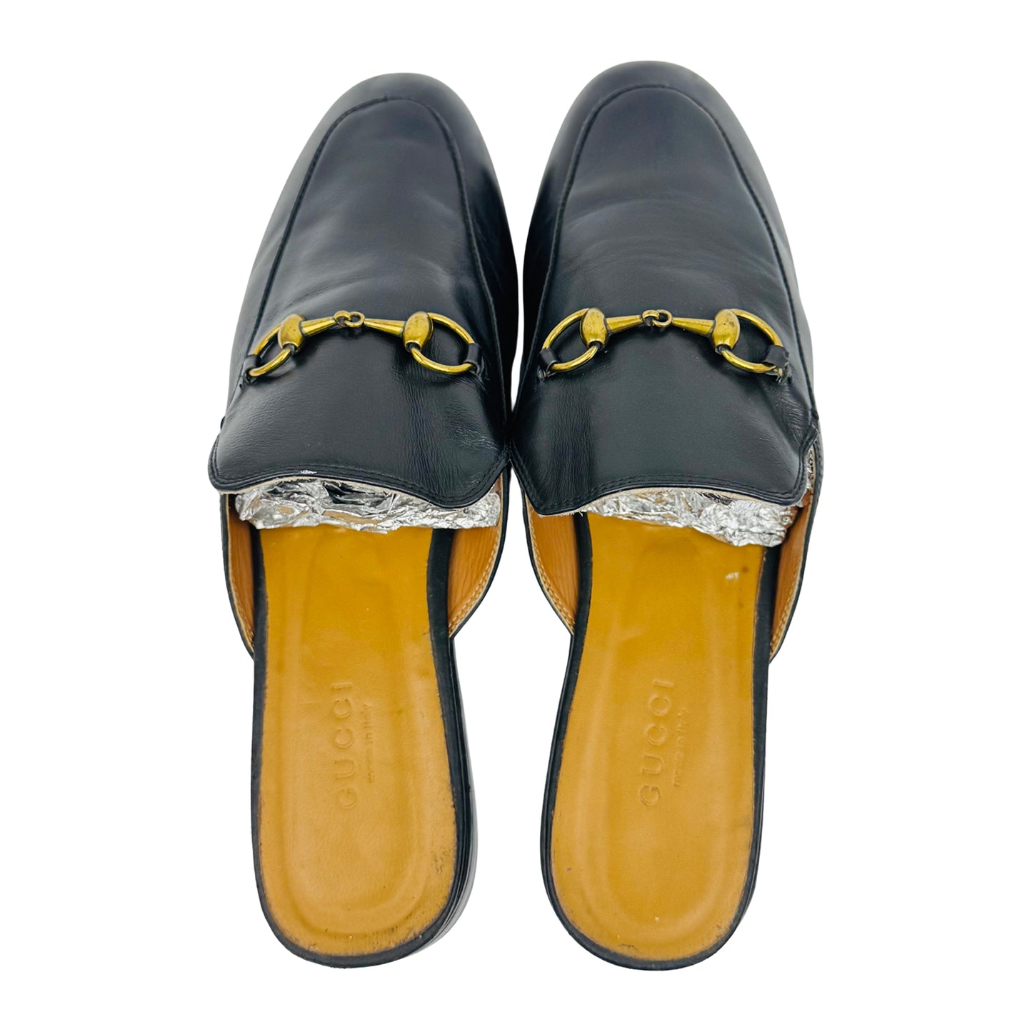 Gucci Princetown Black Leather Mules (Size 42)