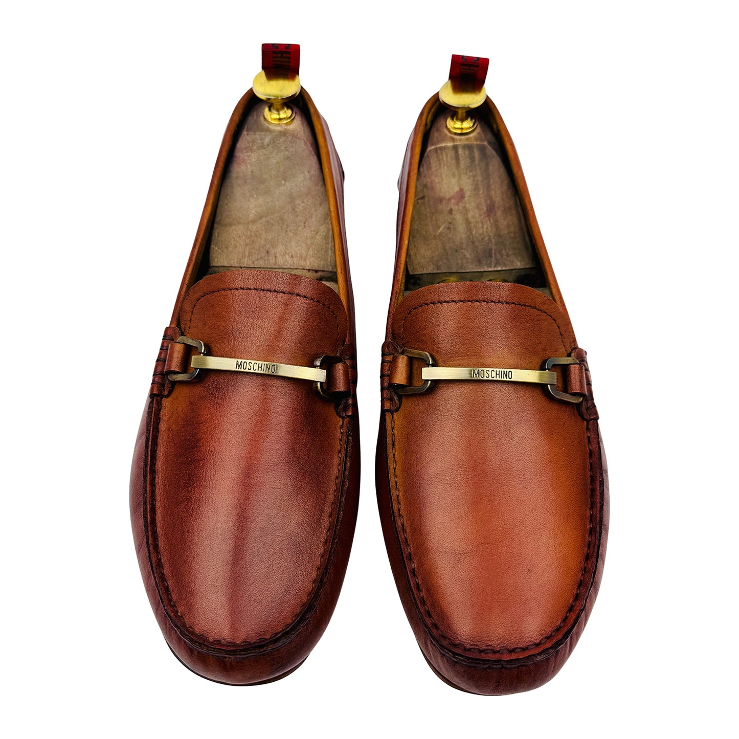 Moschino Brown Leather Driver Loafers (Size 40/40.5)