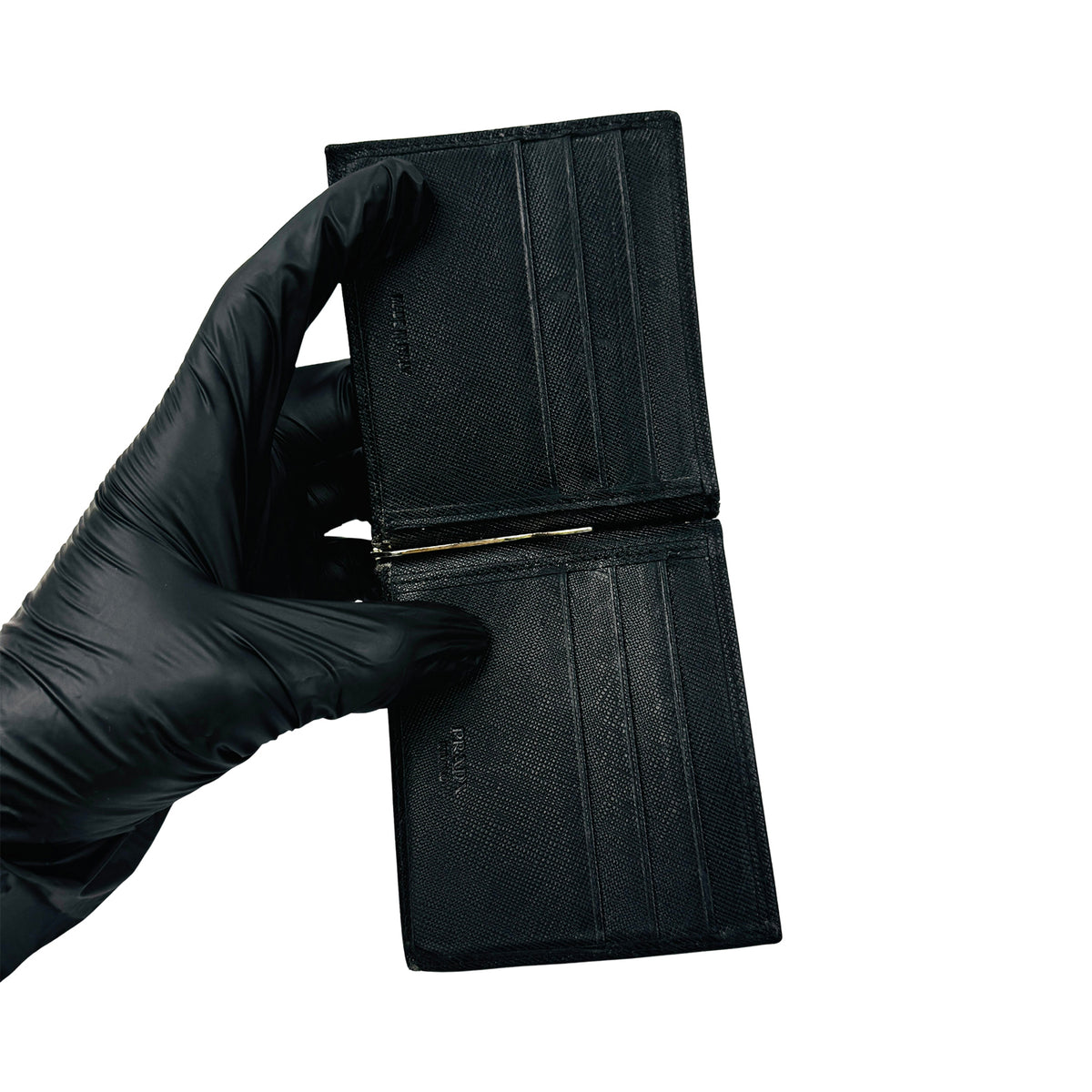 Prada Saffiano Leather Money Clip Wallet - 2MN077