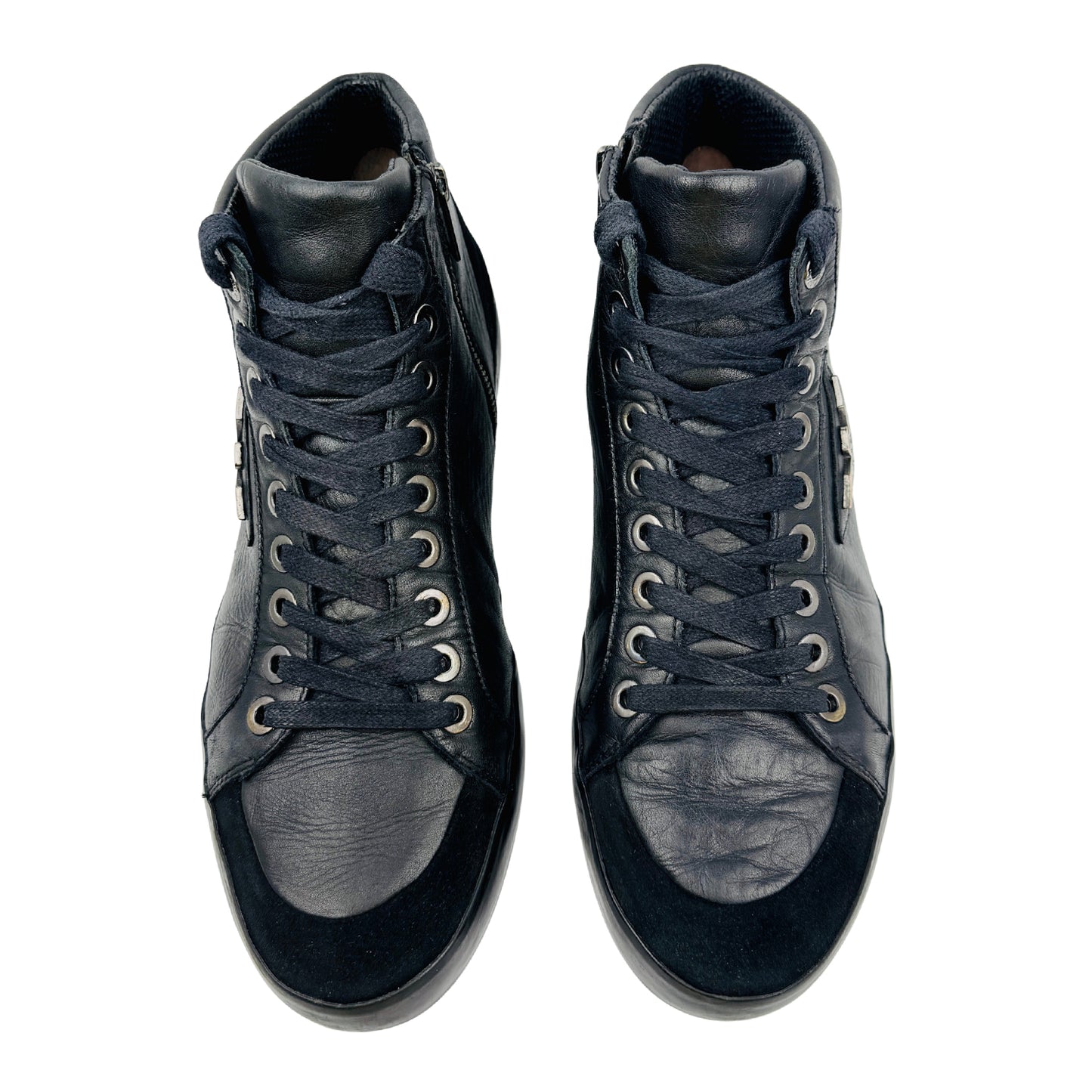 Emporio Armani Black High Top Sneakers (Size 44)