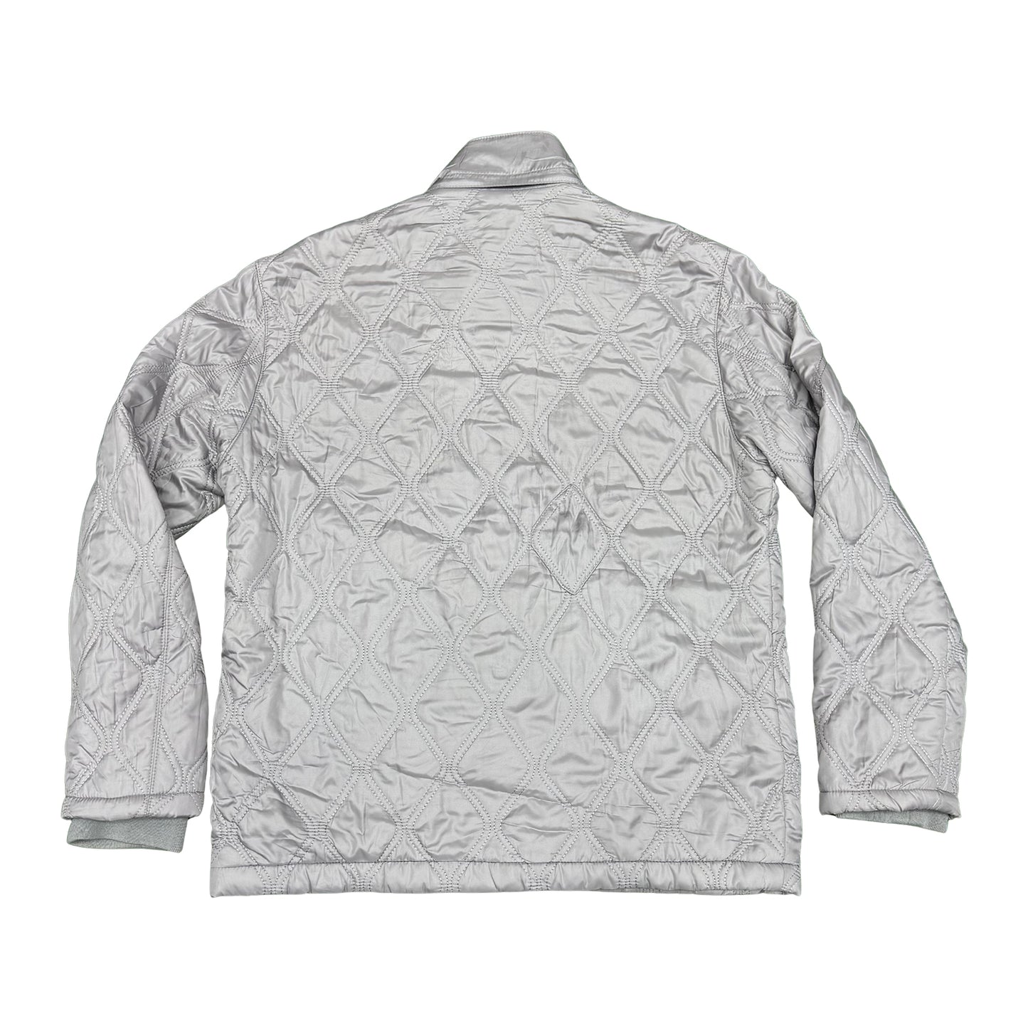 Lacoste Grey Quilted Zip-Up Jacket (Size Small)