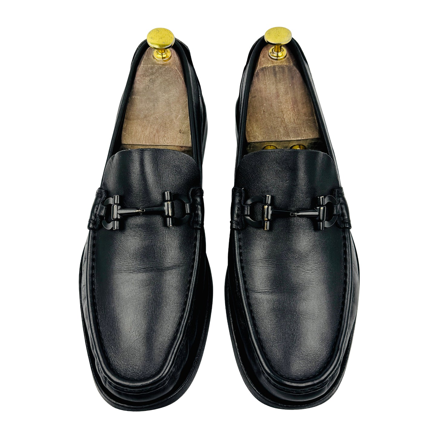 Salvatore Ferragamo Black Gancini Bit Loafers (Size 42.5)