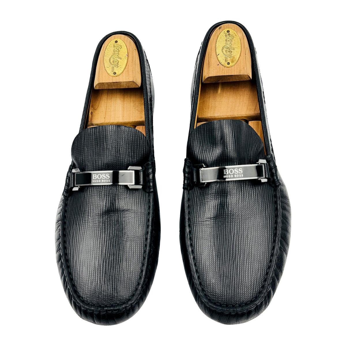 Hugo Boss Black Leather Driver Loafers (Size 42.5)