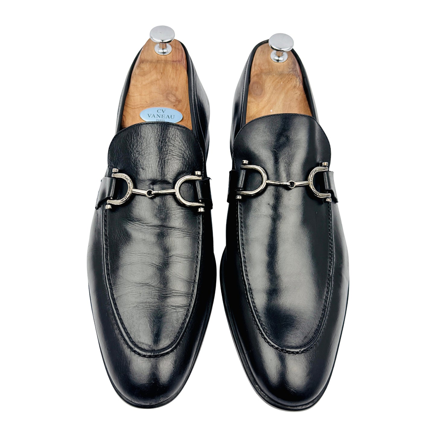 Moreschi Men's Black Leather Loafers (Size 44/44.5)