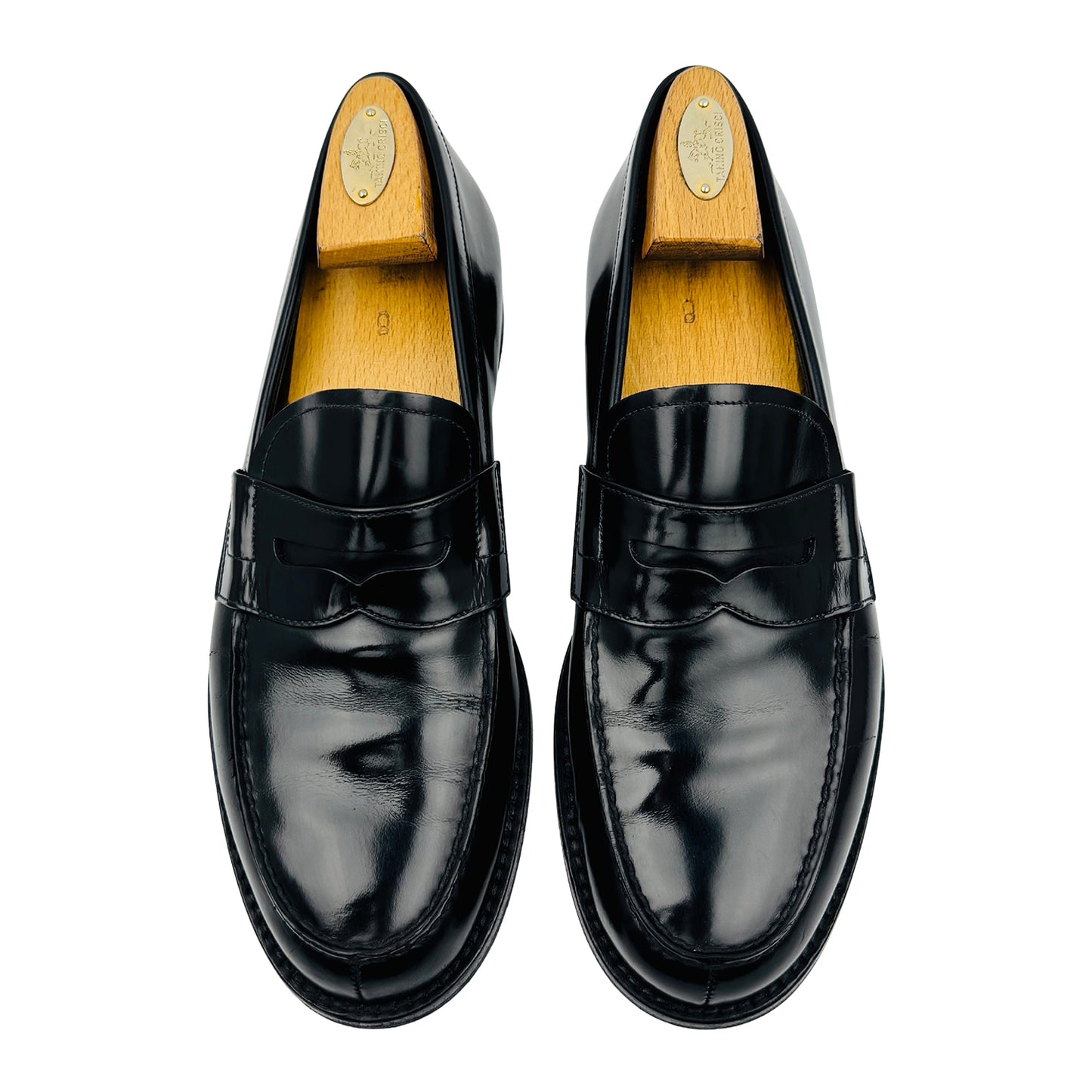 Prada Men's Black Leather Penny Loafers (Size 42.5)