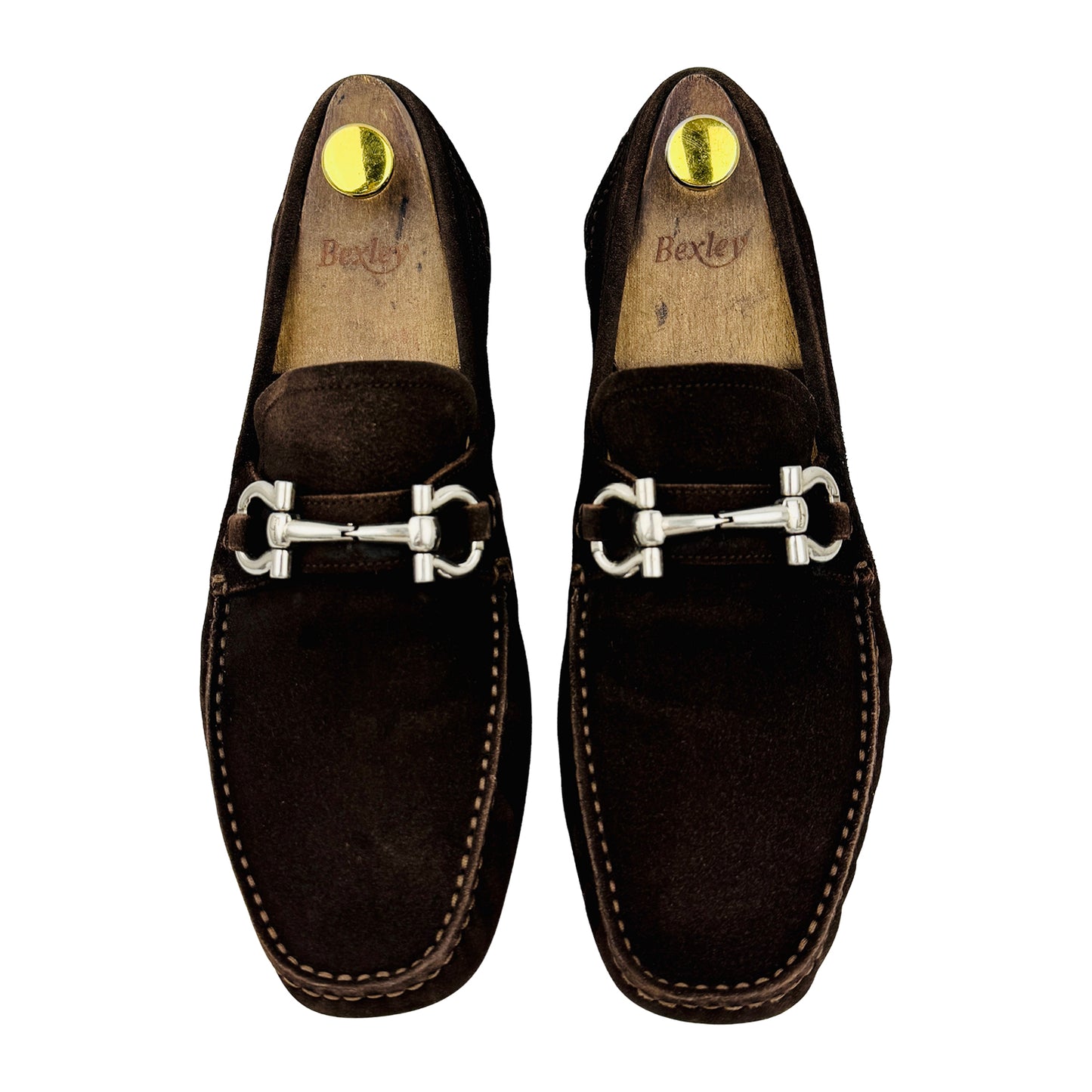 Salvatore Ferragamo Suede Gancini Bit Loafers (Size 43)