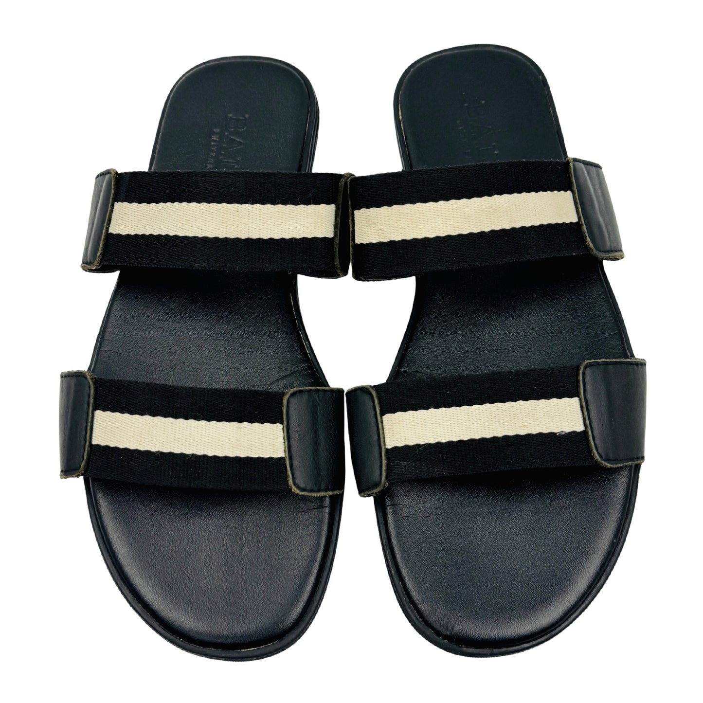 Bally Men's Black Leather Sandal Slides (Size 42.5/43)