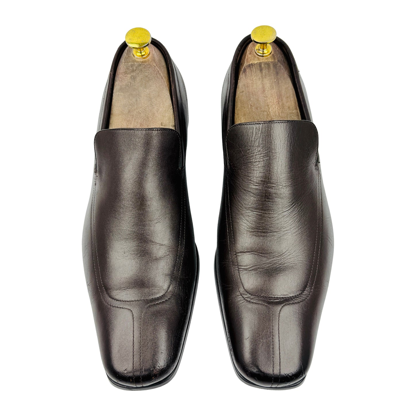 Gucci Men's Dark Brown Leather Loafers (Size 42)