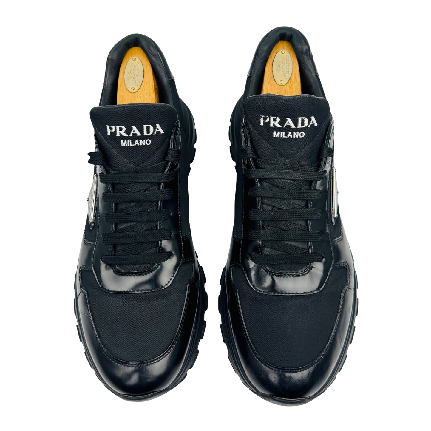 Prada Men's Prax 01 Black Sneakers (Size 44/44.5)