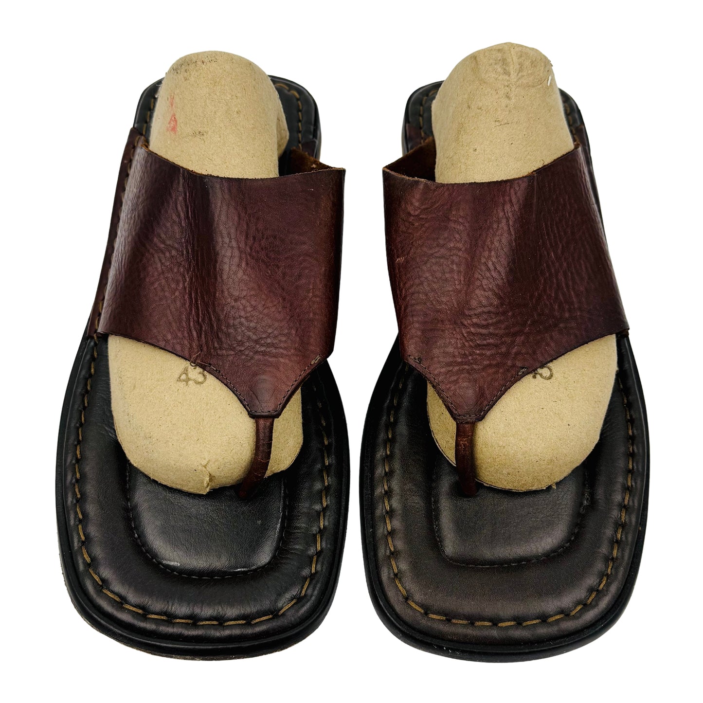 Johnston & Murphy Men's Brown Leather Thongs (Size 43/43.5)