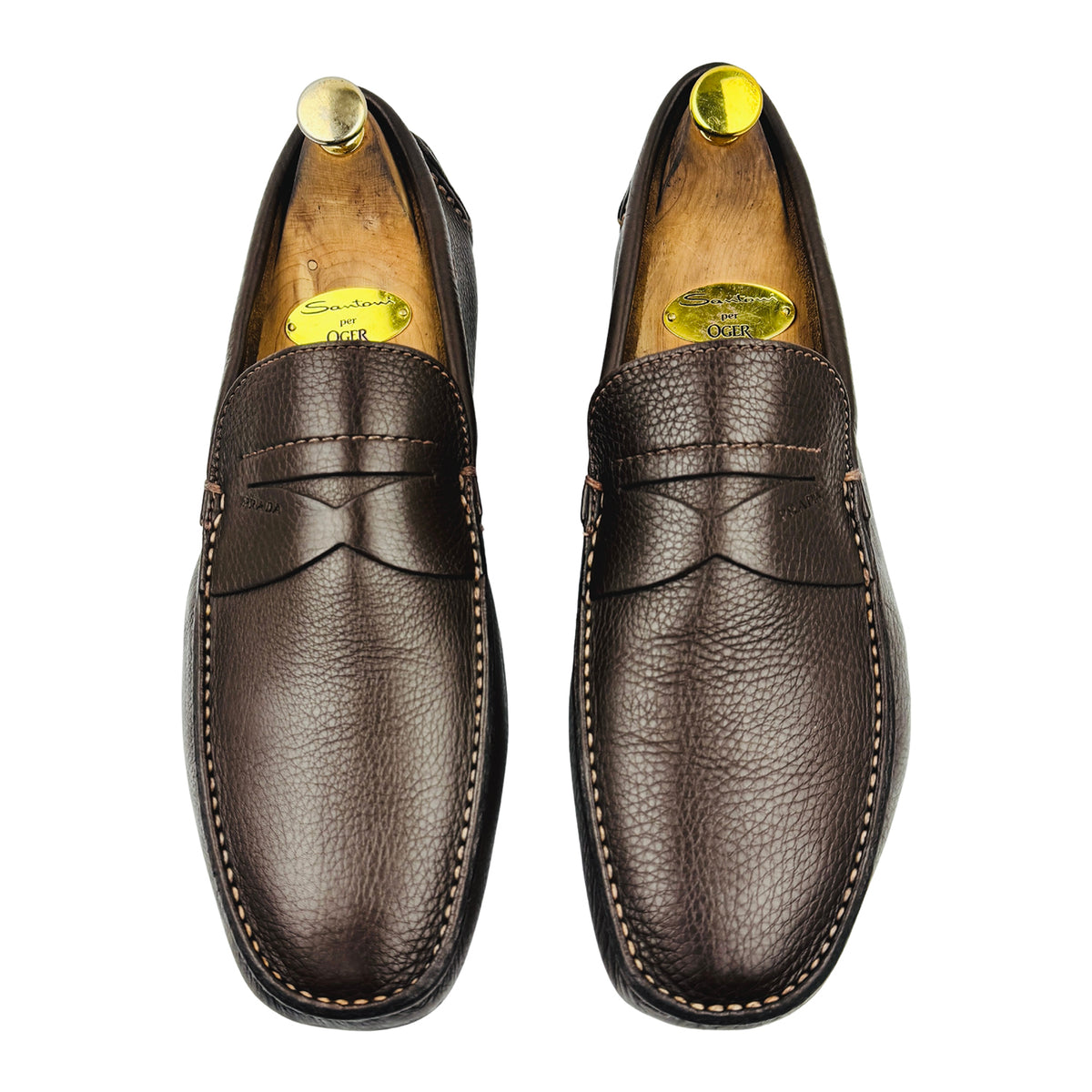 Prada Men's Dark Brown Leather Driving Loafers (Size 44)