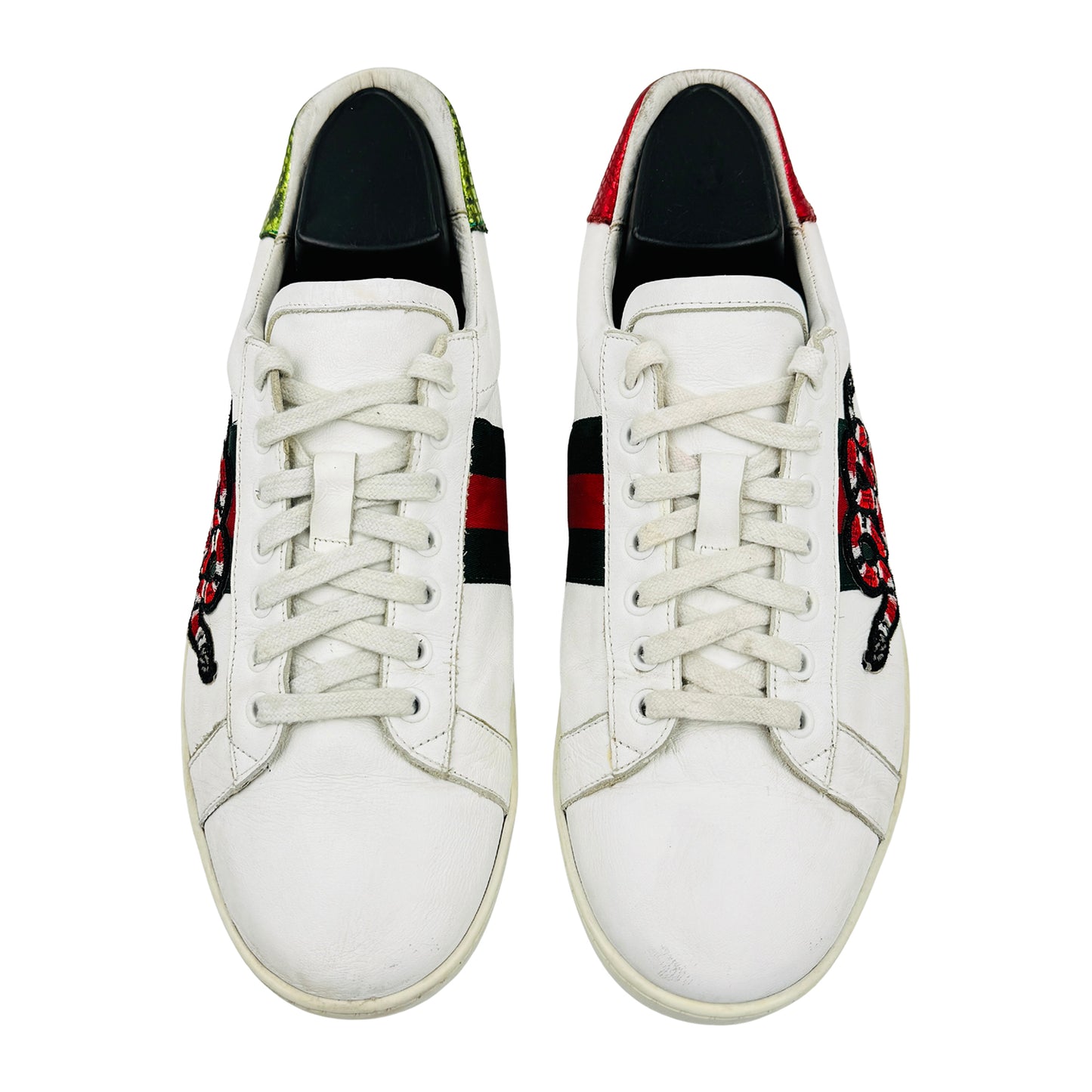 Gucci Ace 'Snake Embroidered' Leather Sneakers (Size 42.5)