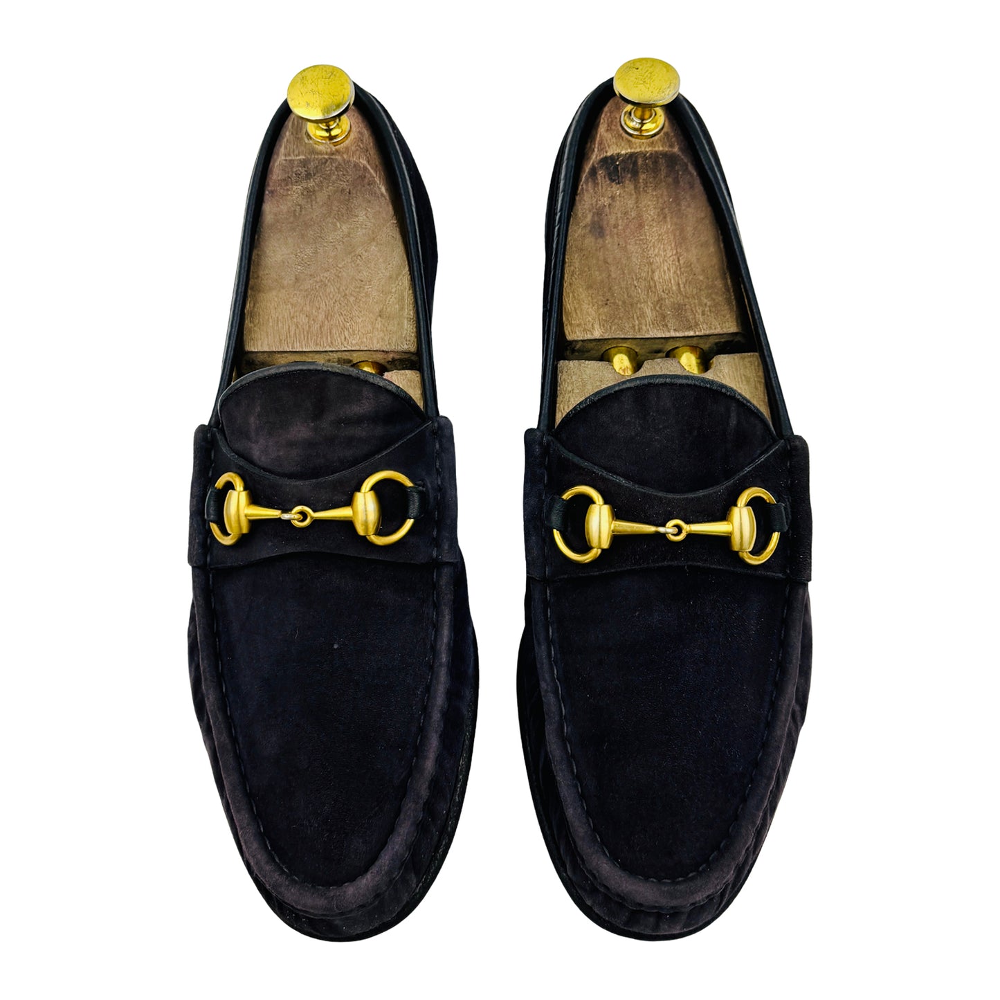 Gucci Men's Navy Suede Horsebit Loafers (Size 42.5) - 110 0009