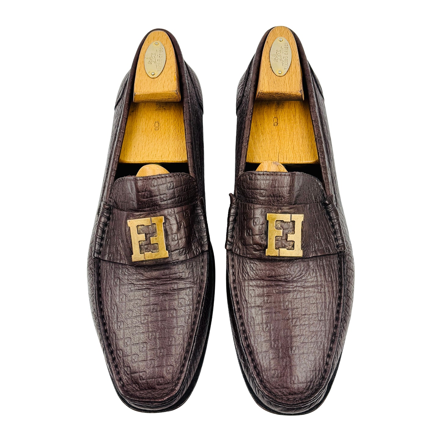 Fendi Men's Brown Leather Loafers (Size 43.5)