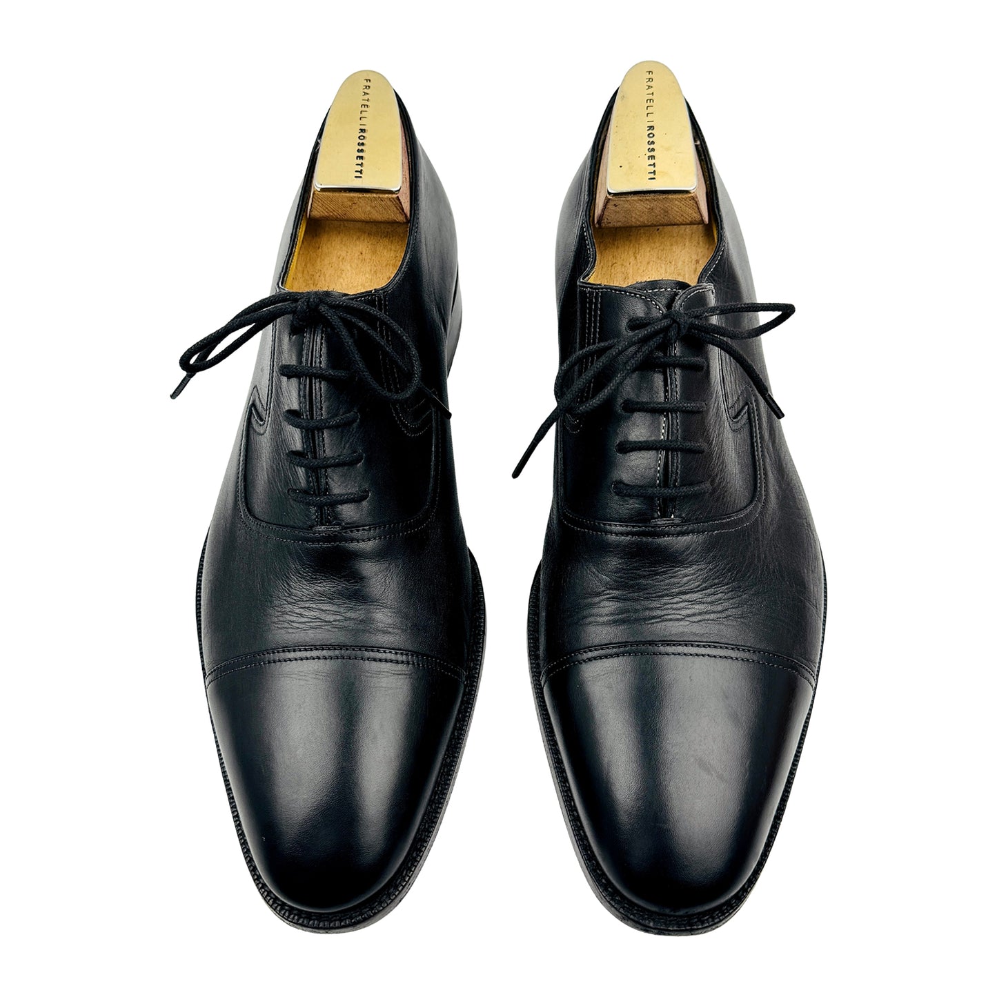 Santoni Men's Black Leather Oxford Shoes (Size 45)