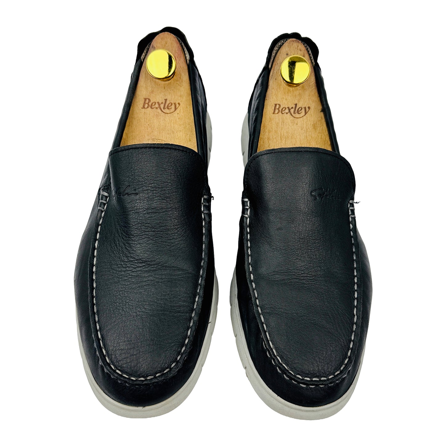 Satchi Men's Black Leather Slipon Shoes (Size 42)