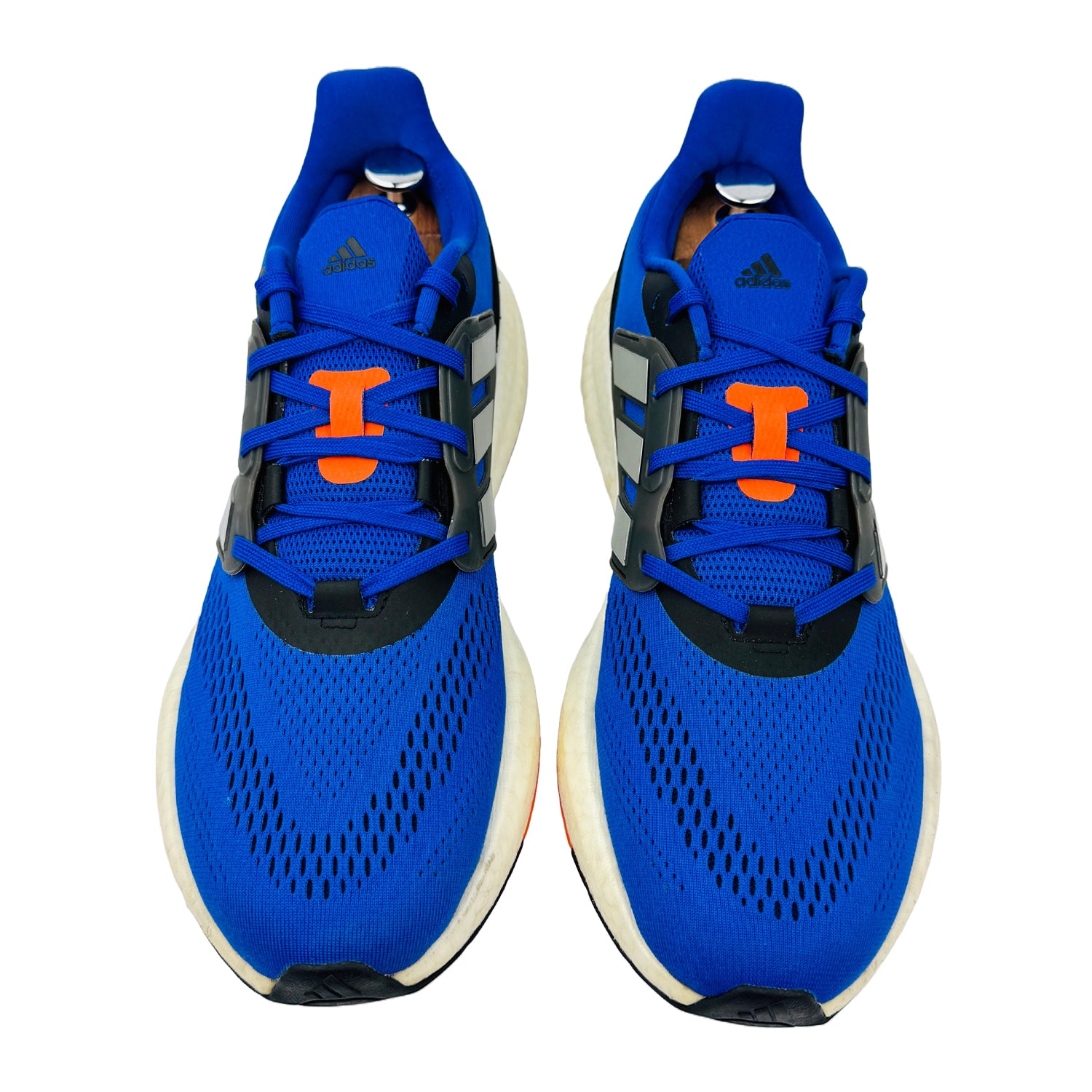 Front image of Adidas Men's Pureboost 22 Blue Sneakers (Size 46.5) - HQ1453