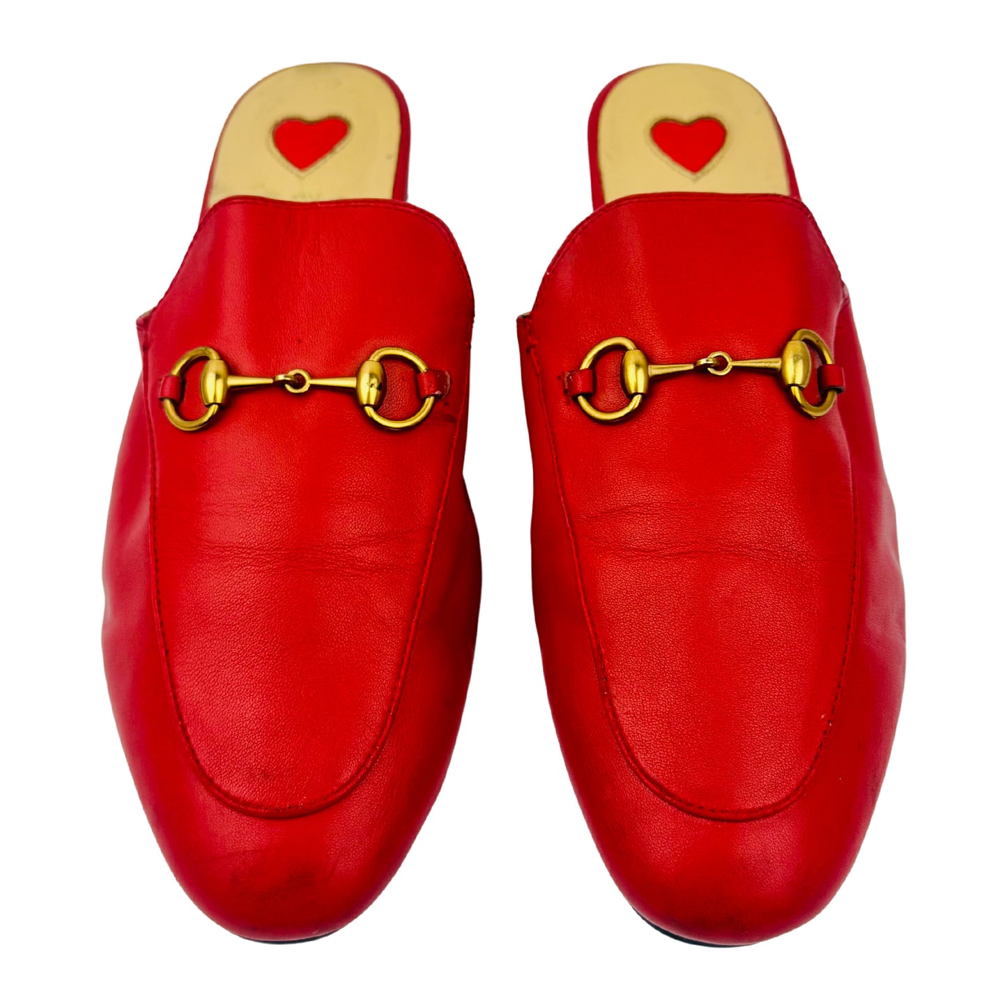 Gucci Princetown Red Leather Italian Mules (Size 40)