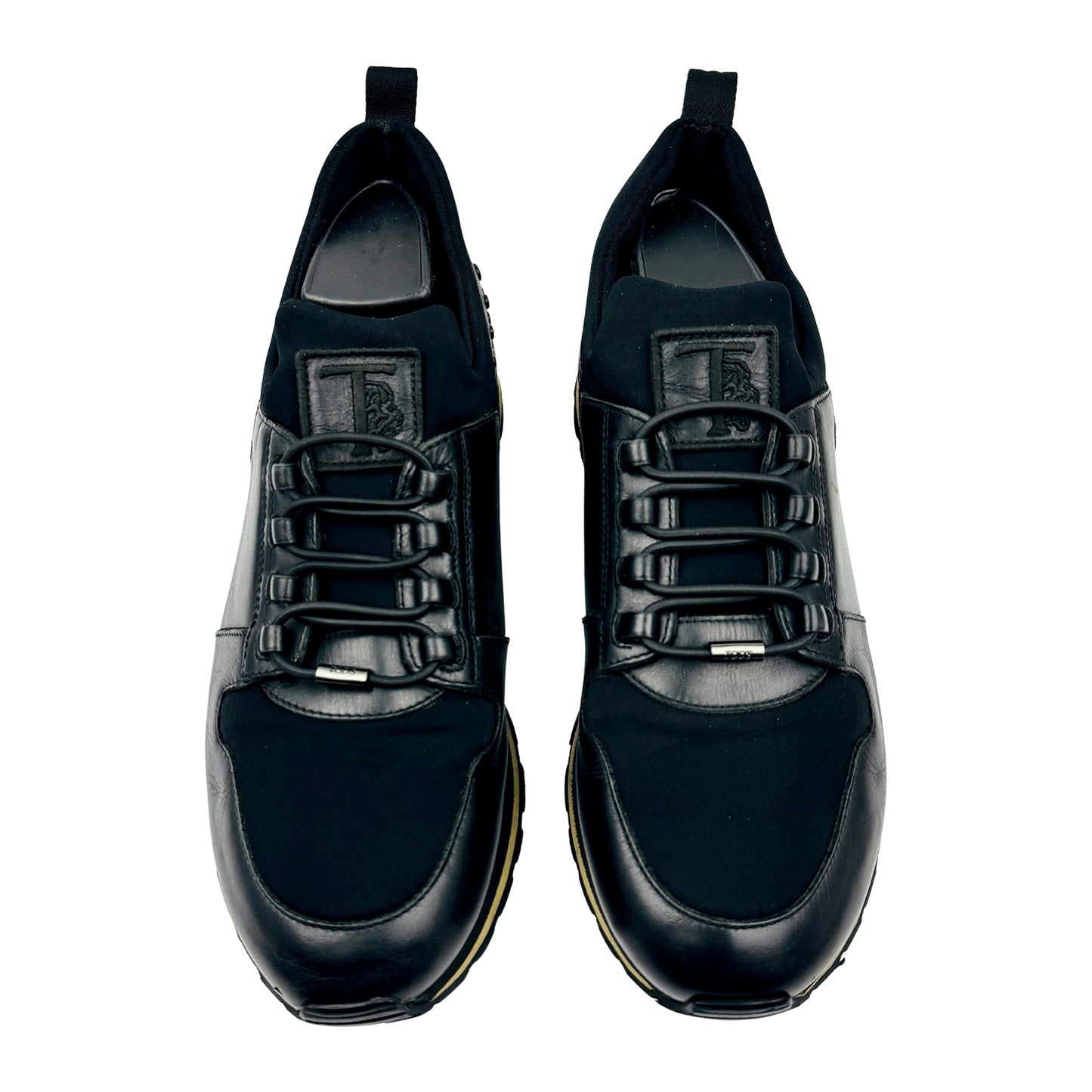 Tod's Black Leather Neoprene Shoes (Size 43)