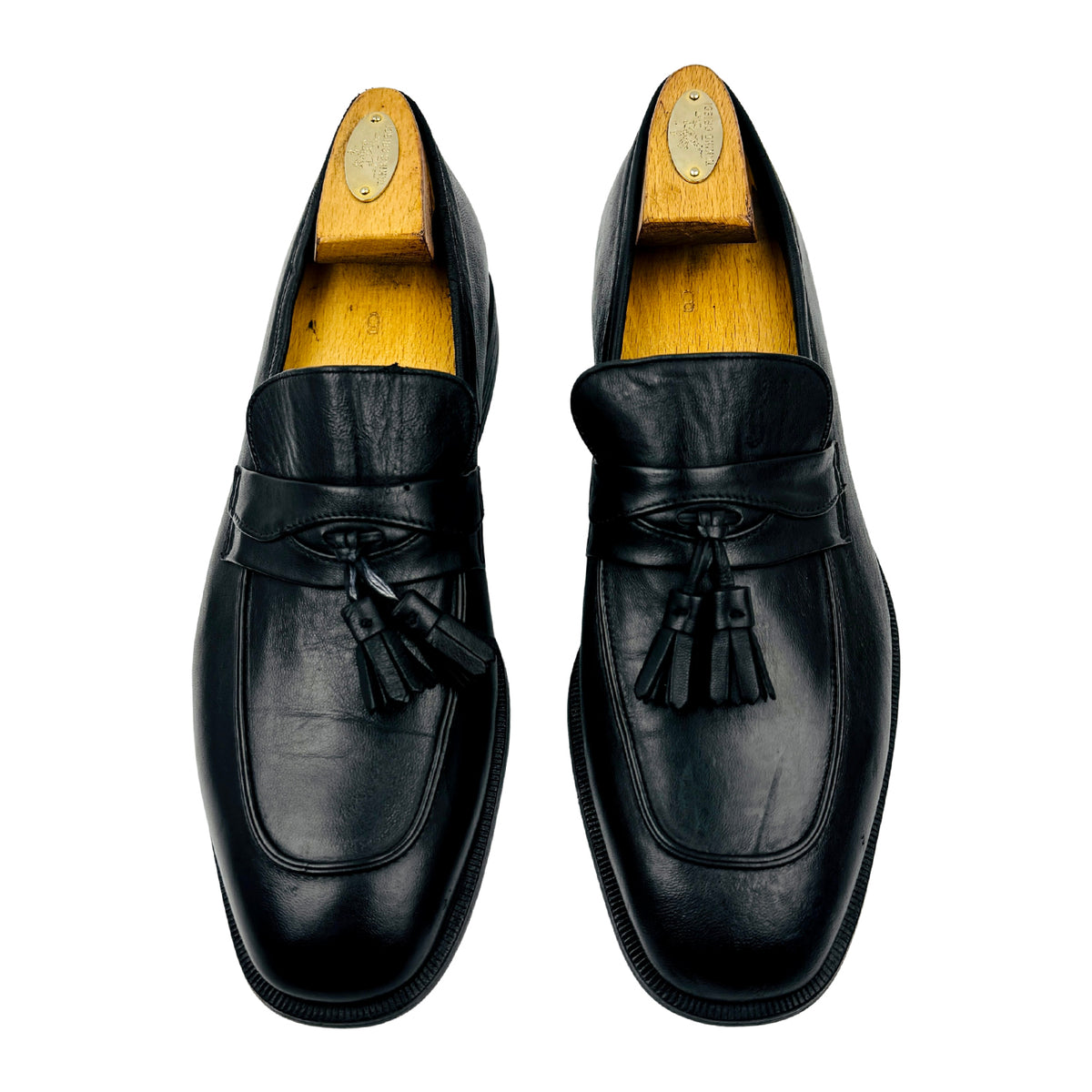 Bally Royal Style Flex Black Leather Tassel Loafers (Size 42)