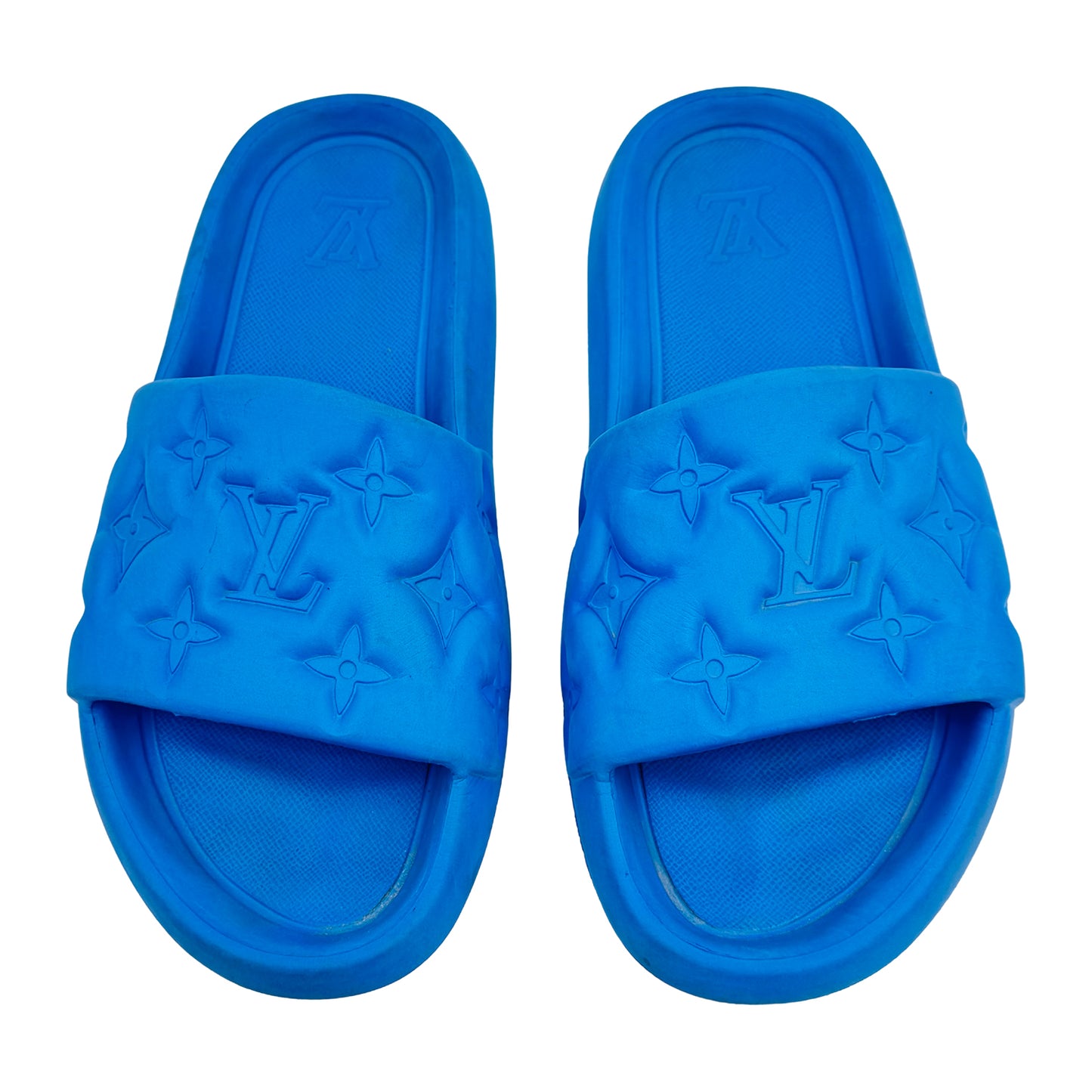 Louis Vuitton Men's Waterfront Blue Slides (Size 44)