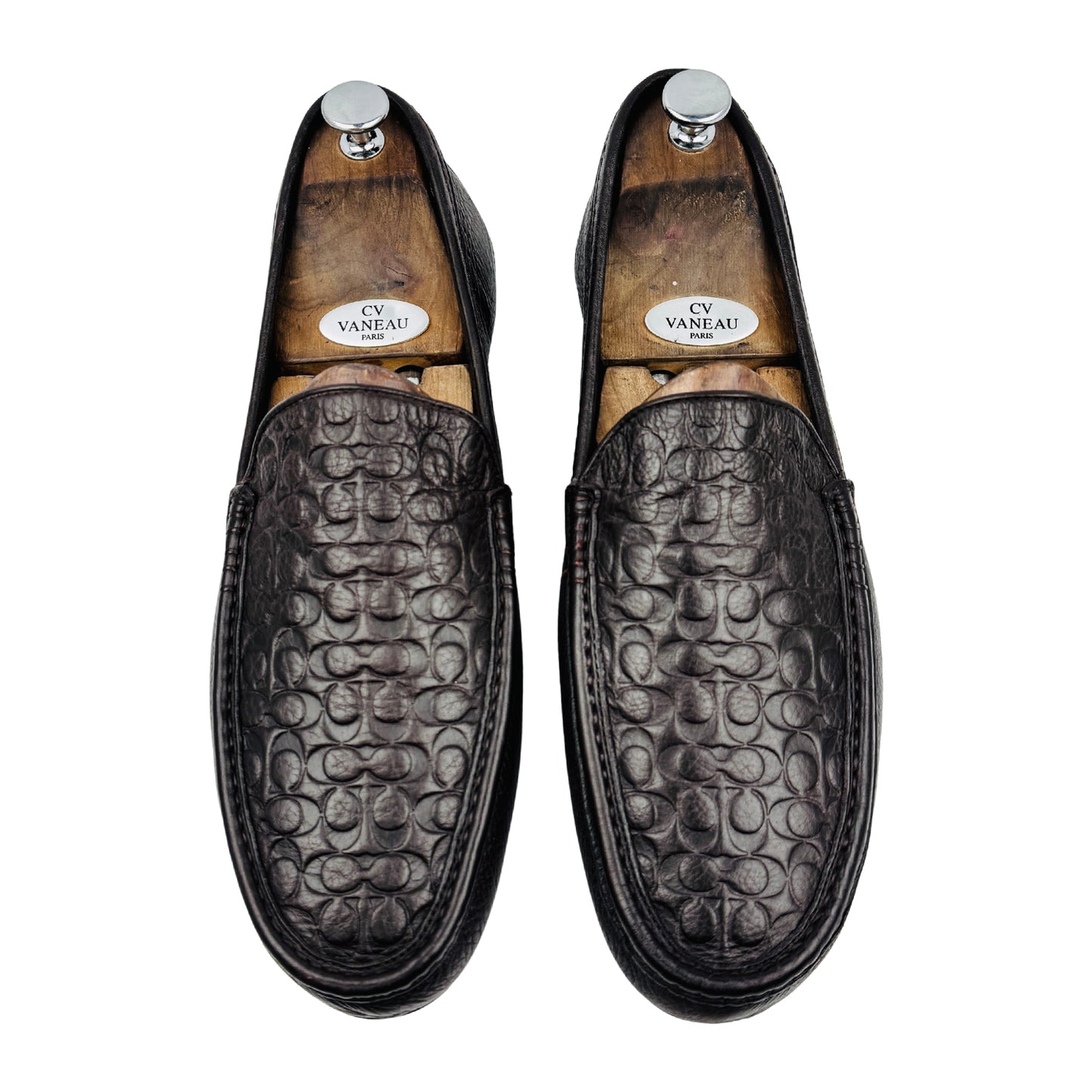 Coach Signature Leather Dark Brown Loafers (Size 44)