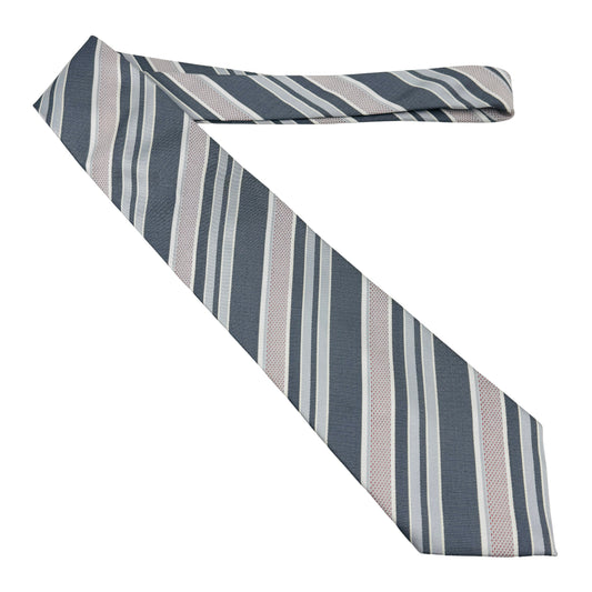 Hermès Slate Gray 'Diagonal Stripes' Tie (Size Regular)