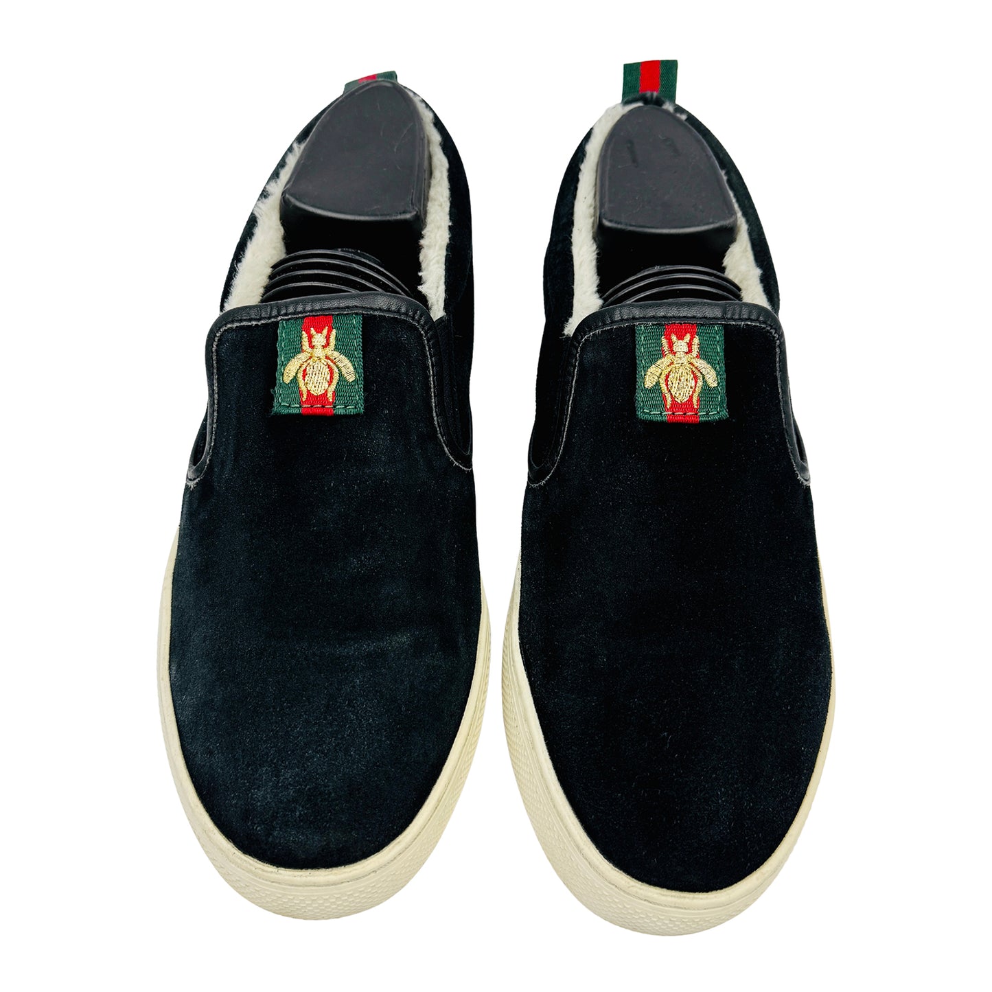 Gucci Men's Black Suede Wool Slip-On Sneakers (Size 40)