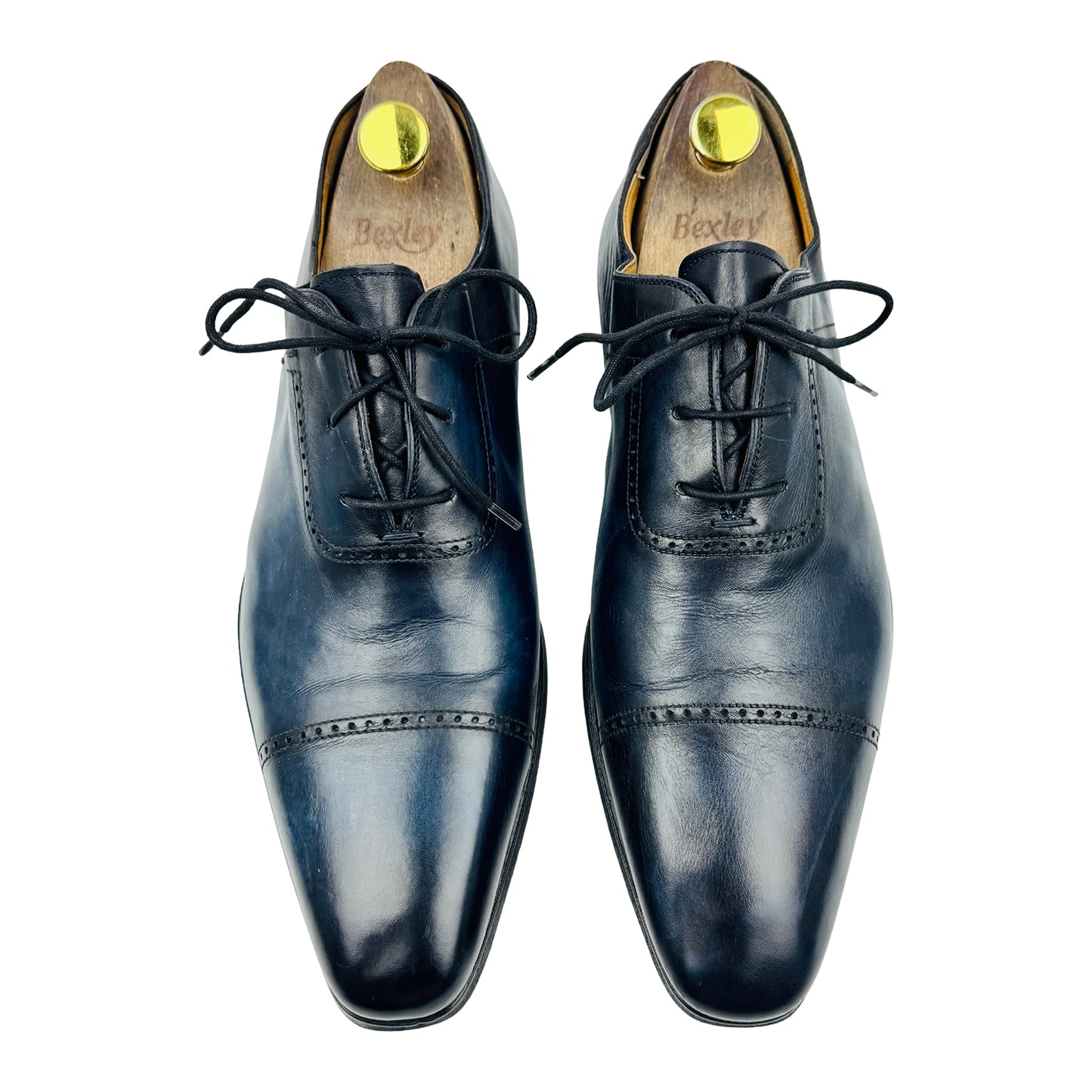 Magnanni Men's Navy Blue Leather Oxfords (Size 42)
