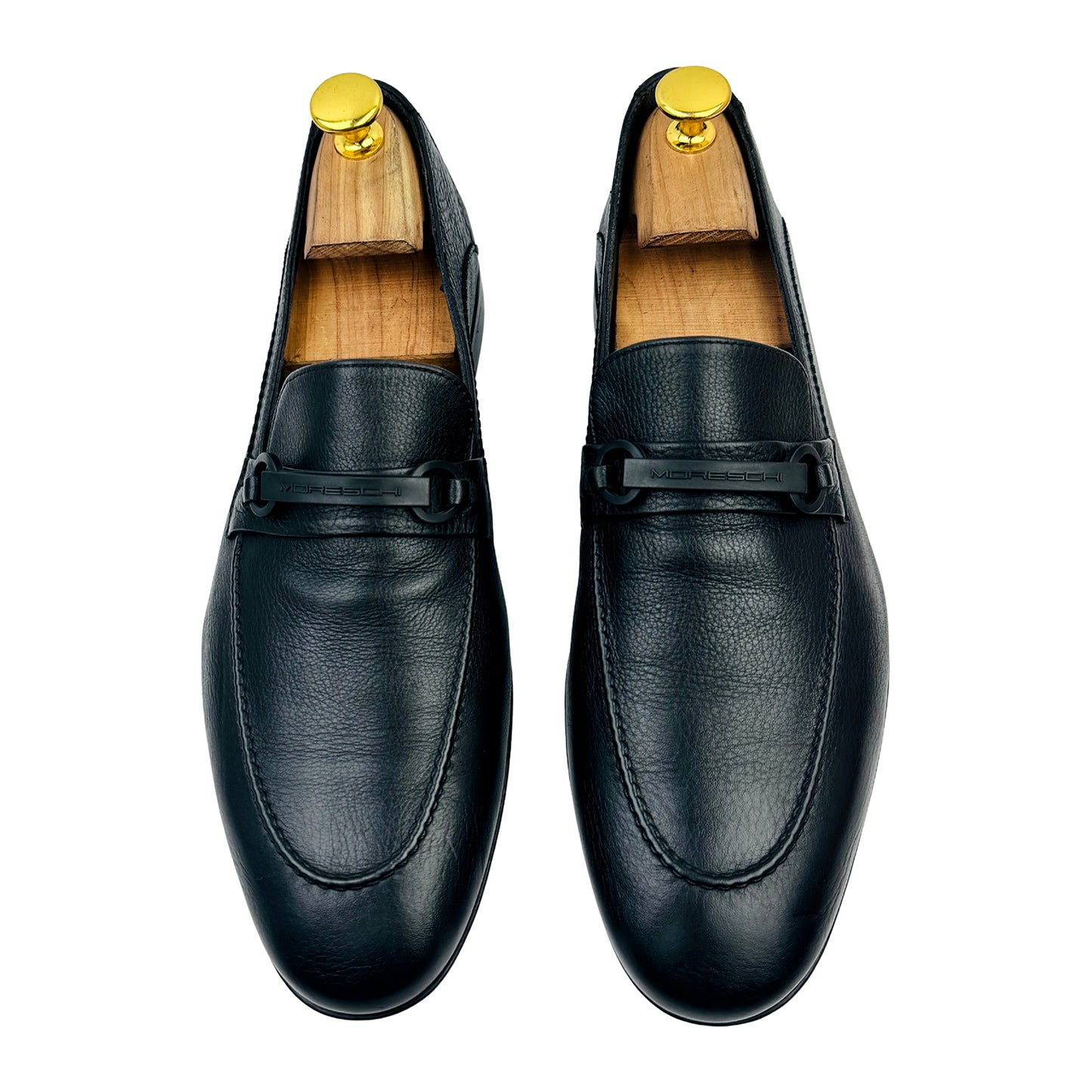 Moreschi Black Leather Logo Bit Loafers (Size 41)