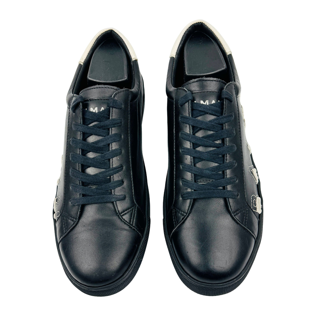 Balmain Paris Black White Logo Print Sneakers (Size 41)