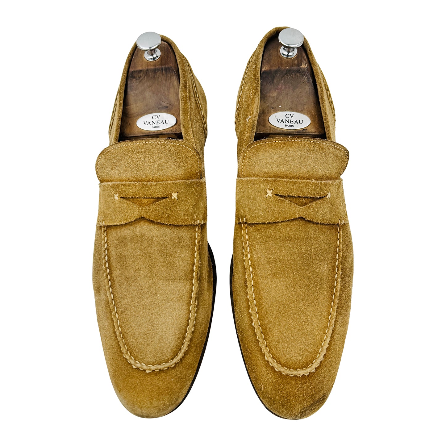Magnanni Men's Tan Suede Penny Loafers (Size 47)
