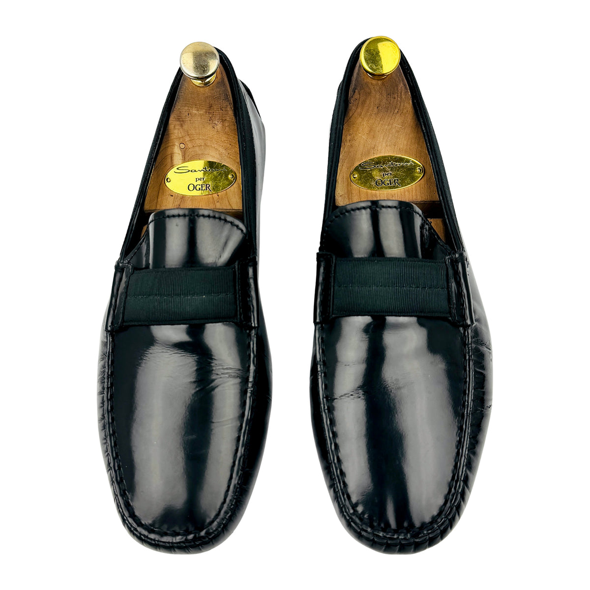 Tod's Men's Black Leather Elastic Vamp Italian Loafers (Size 42.5)