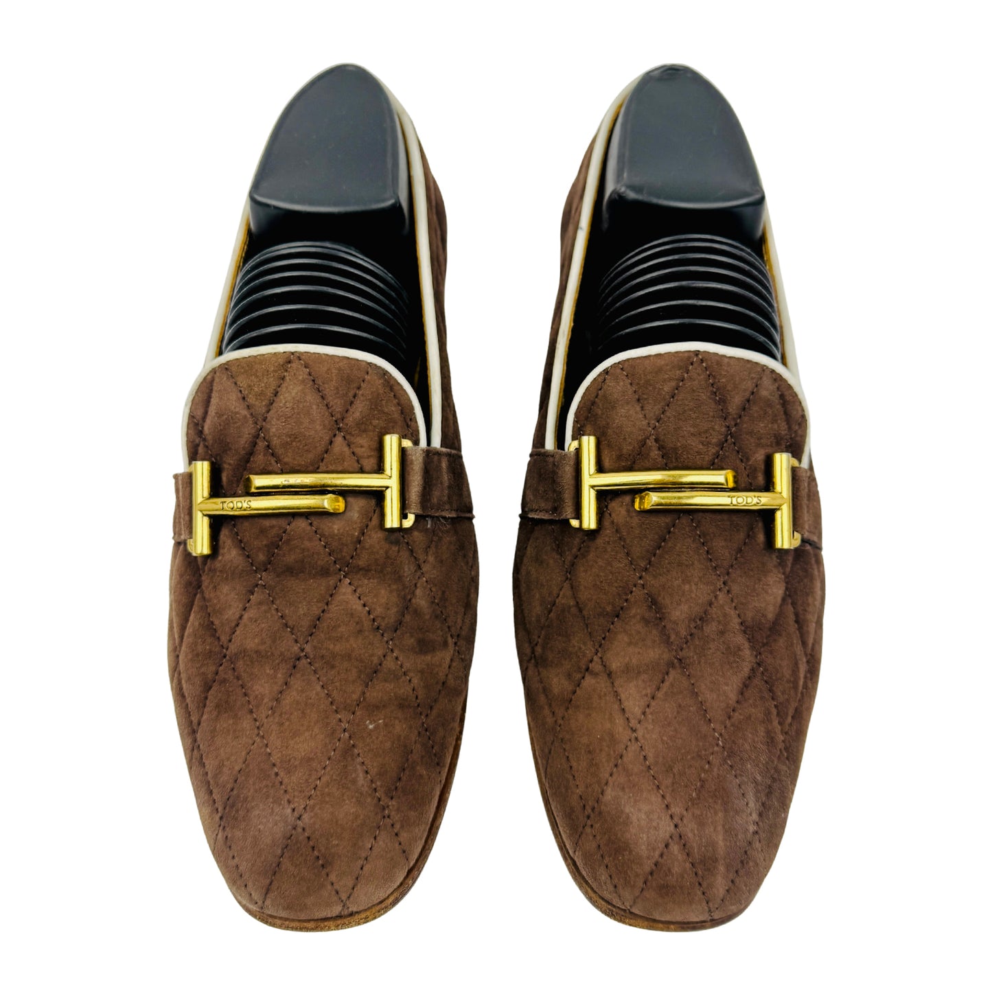 Tod's Brown Quilted Suede Moccasins (Size 37.5)