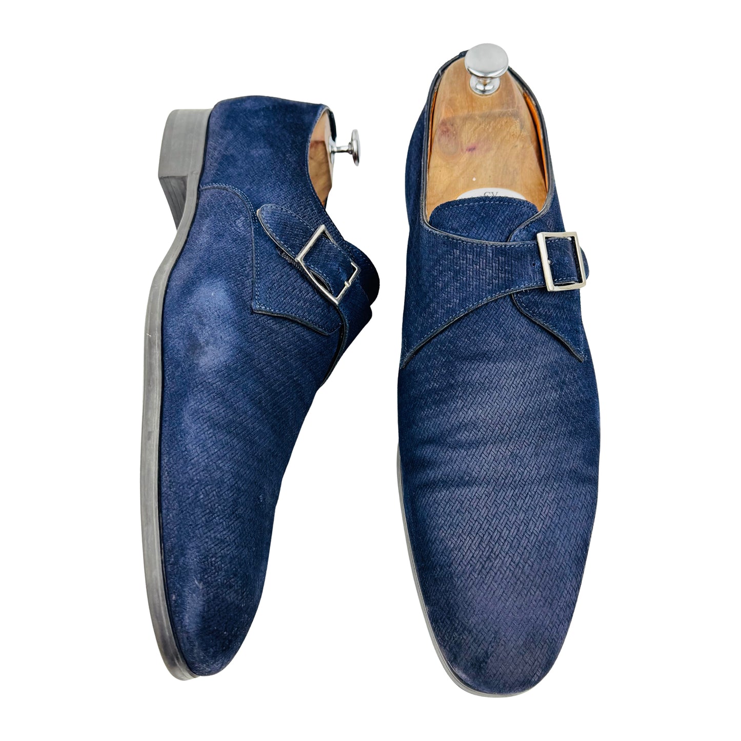Santoni Blue Suede Strap Loafers (Size 45/45.5) - 14550 60