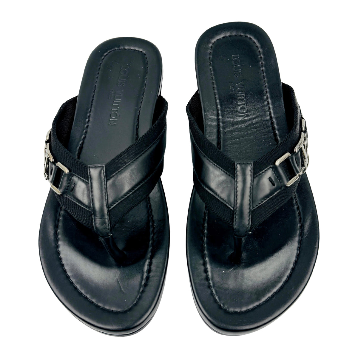 Louis Vuitton Atoll Black Thong Slides (Size 43/43.5)