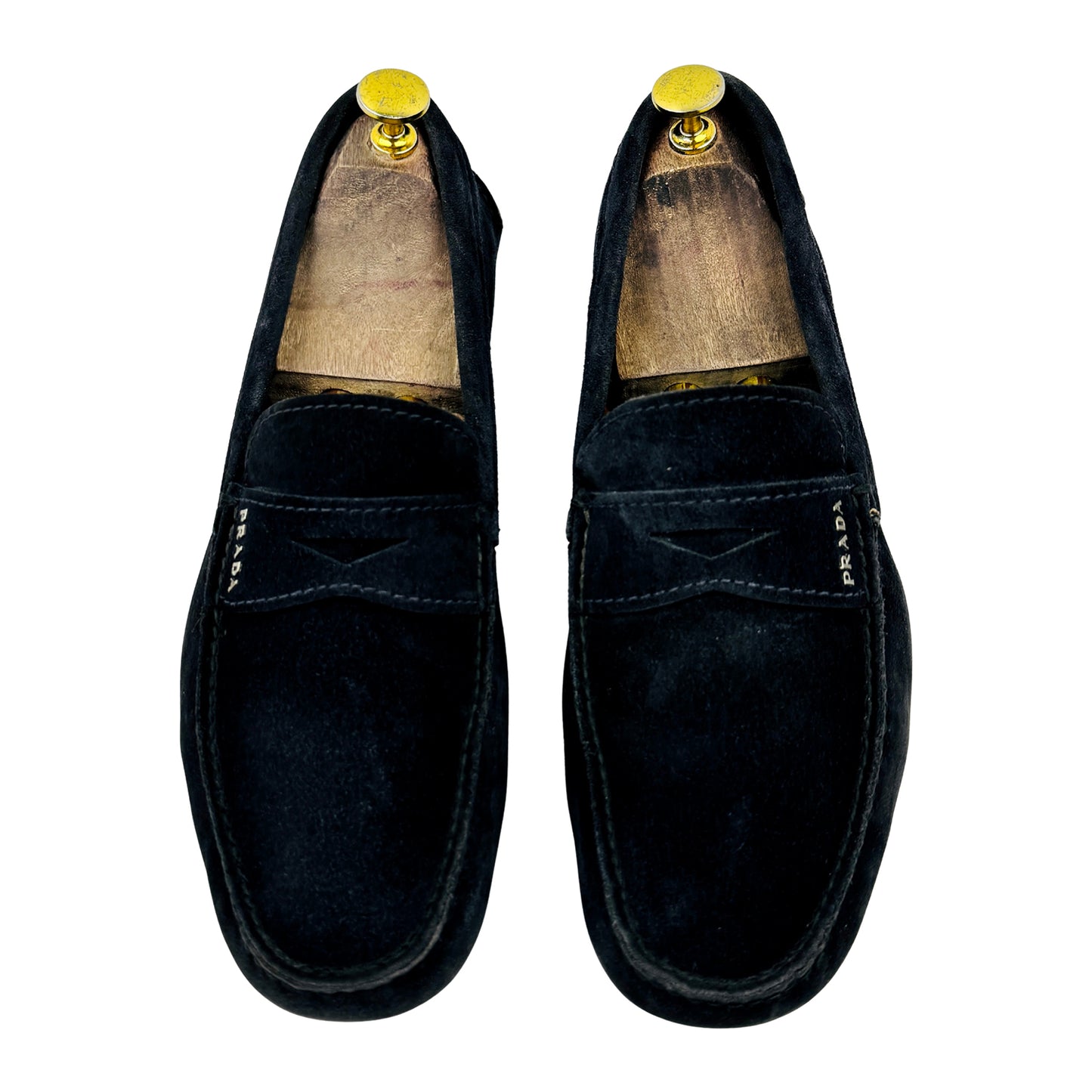 Prada Navy Blue Leather Driving Loafers (Size 42)