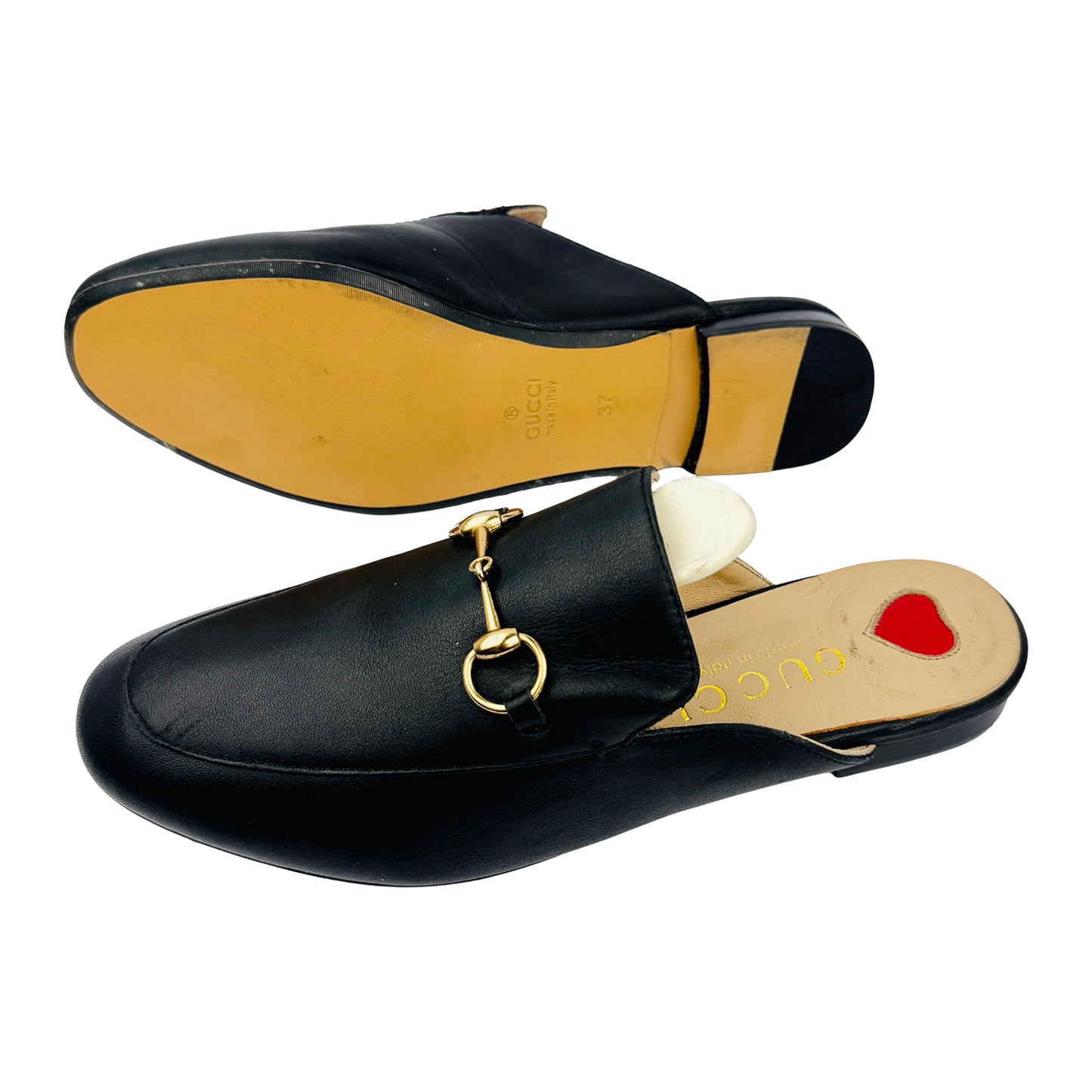 One Front One Cross image 2 of Gucci Princetown Black Leather Slippers (Size 37/37.5)