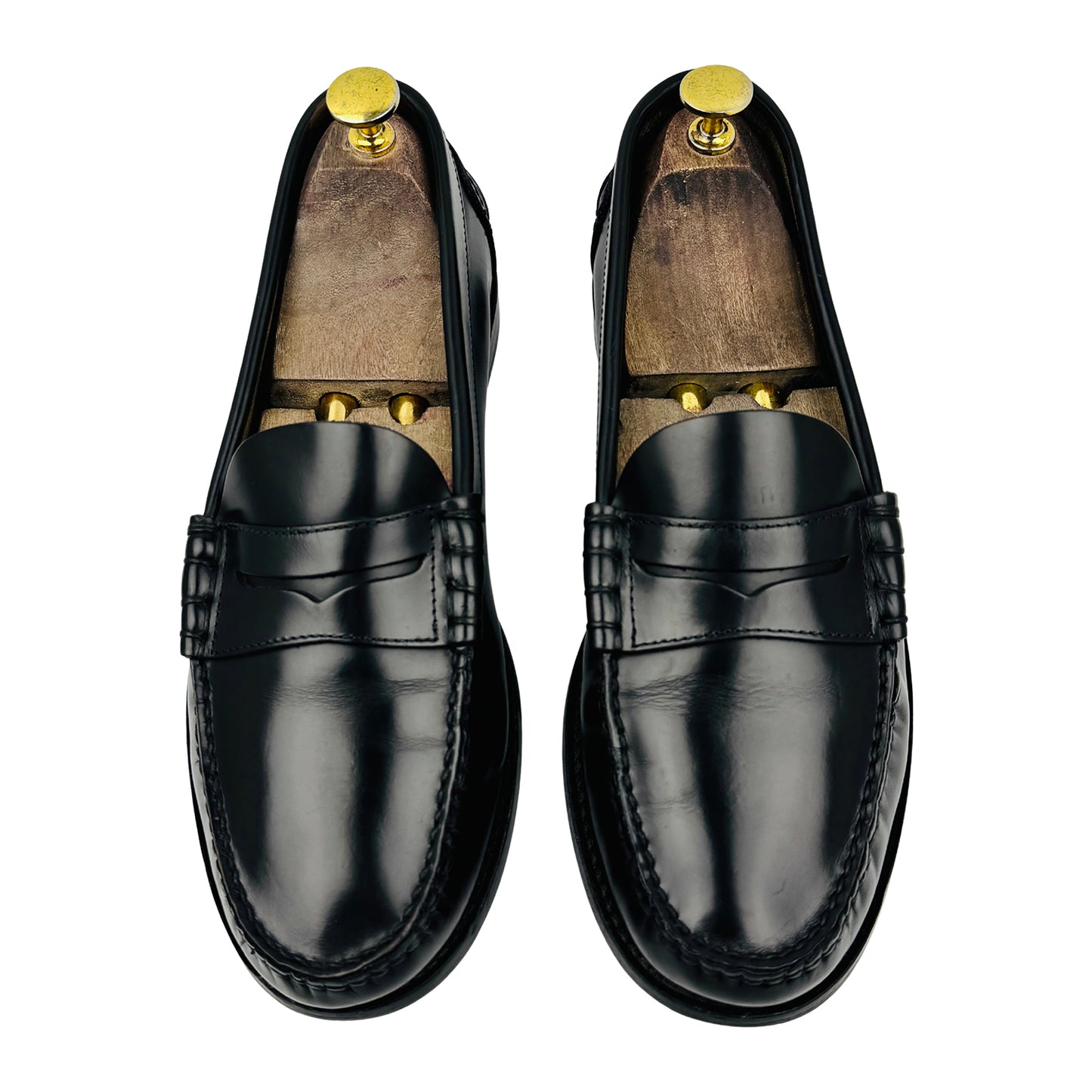 Prada Men's Black Leather Penny Loafers (Size 42)