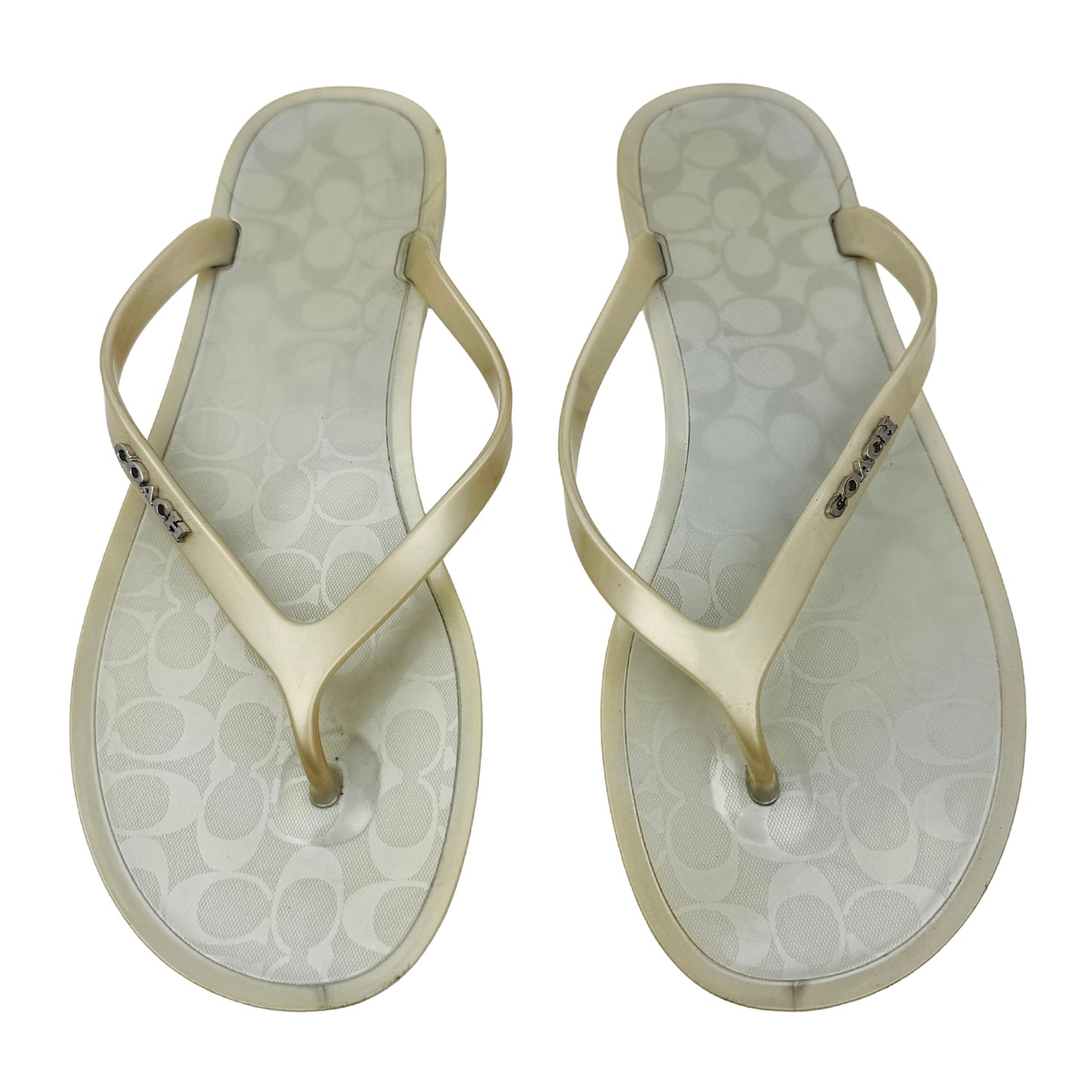 Coach Women's Lyra Off-White Flip Flops (Size 38)