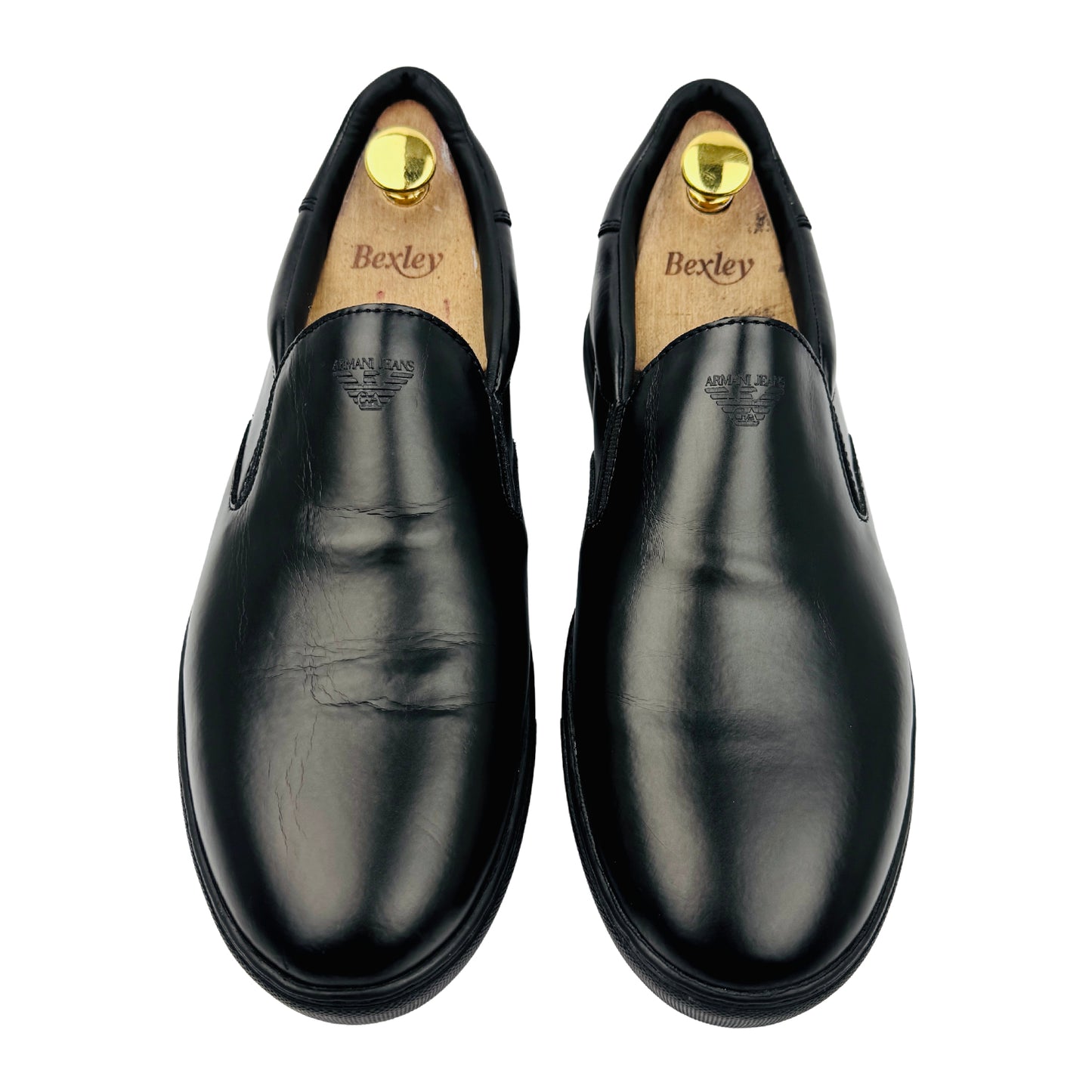 Armani Jeans Black Leather Slipon Shoes (Size 42) - 935067 7A400